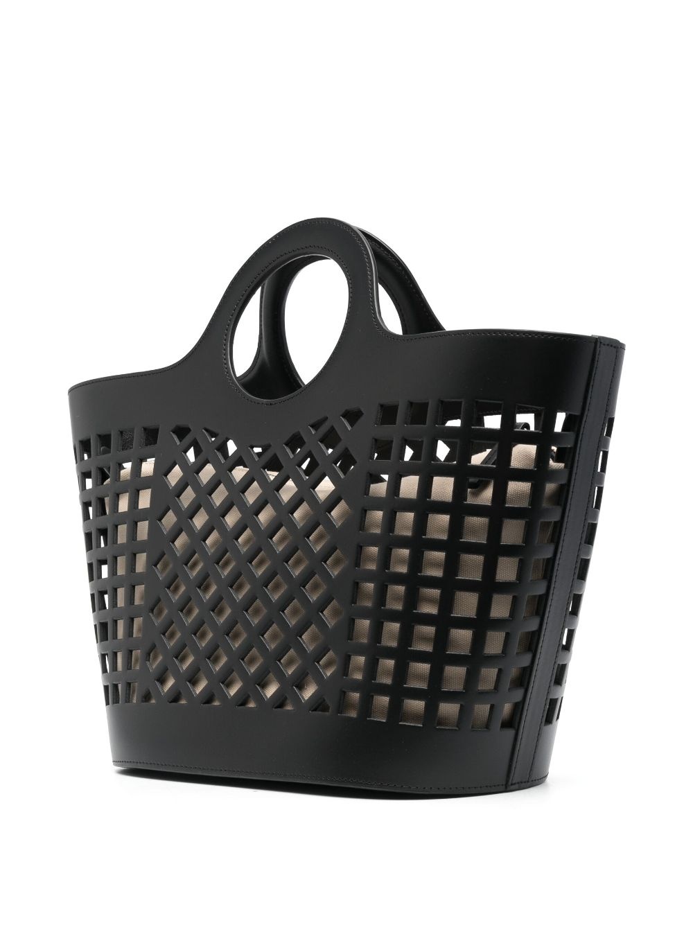 cut-out leather tote bag - 3