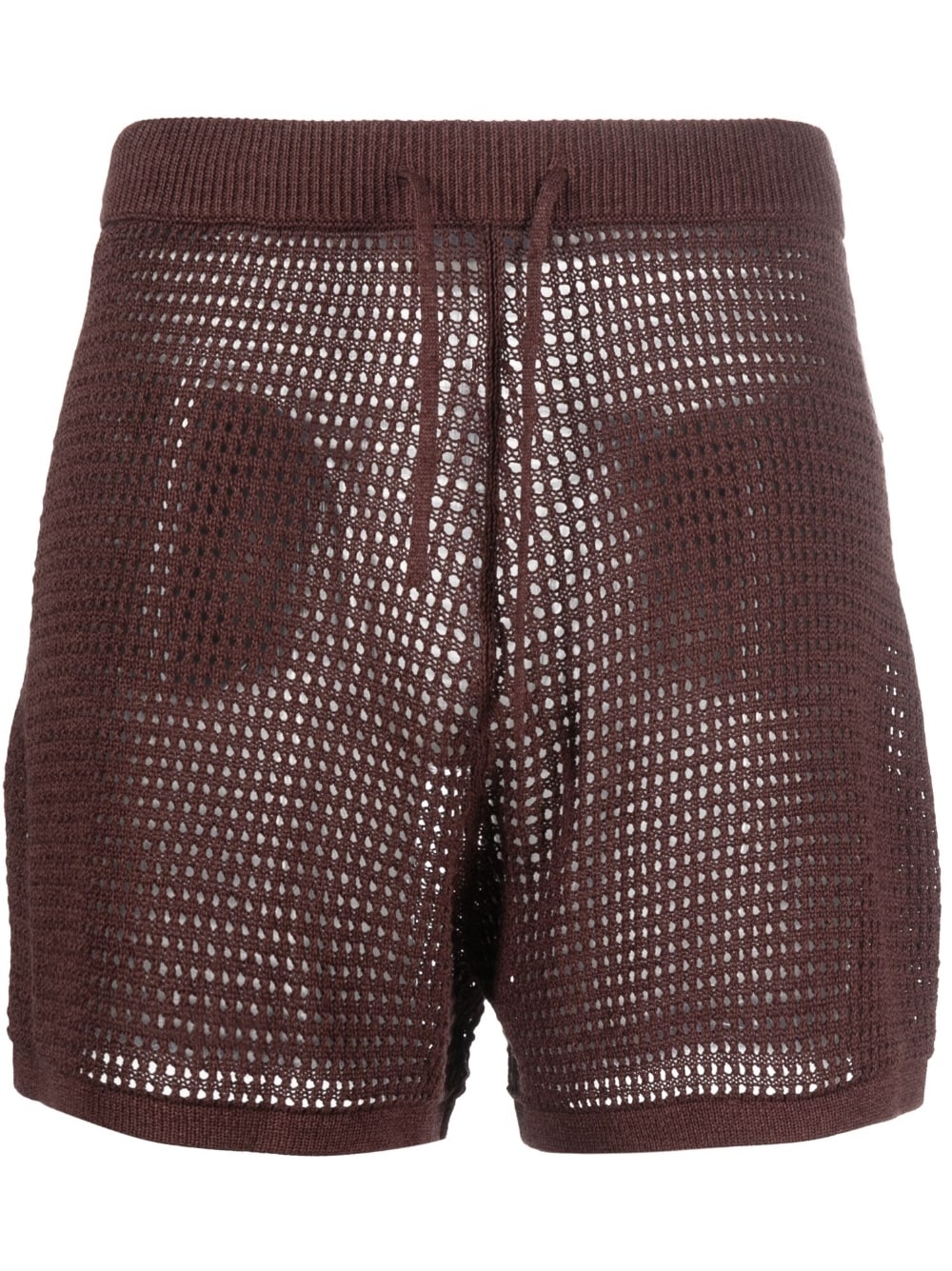 open-knit drawstring shorts - 1