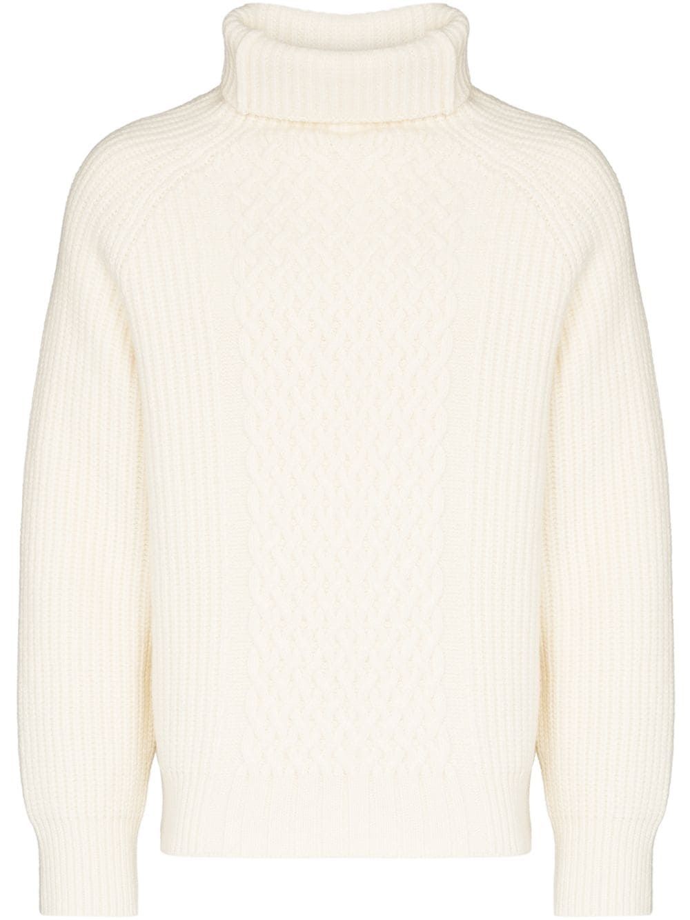 cable-knit roll neck jumper - 1