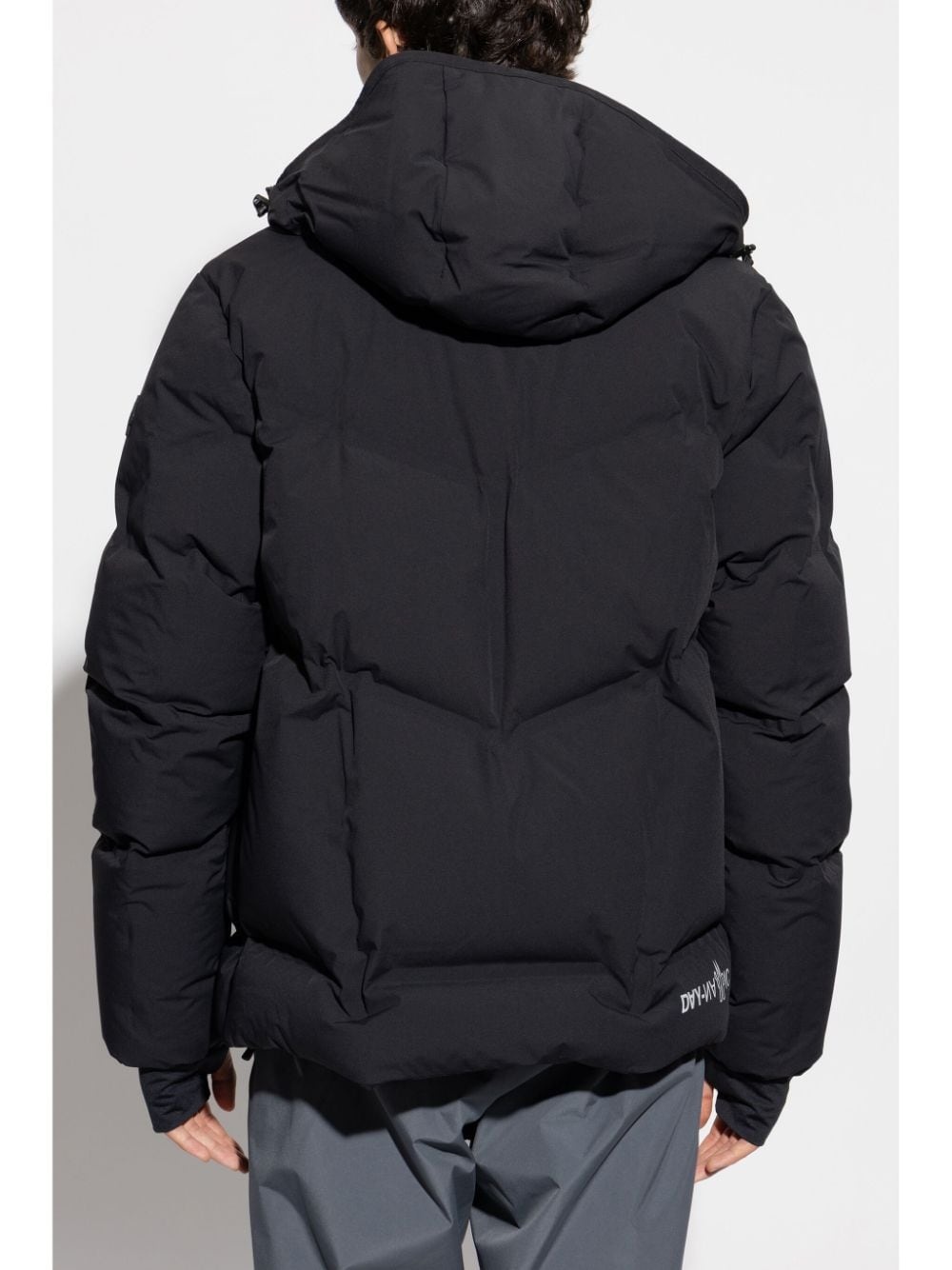 logo-patch hooded padded jacket - 4