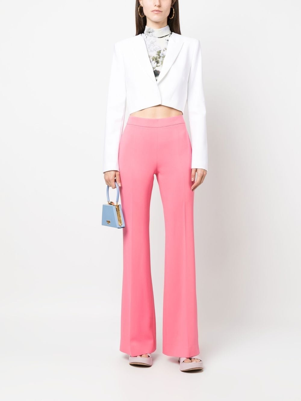 pressed-crease flared trousers - 2