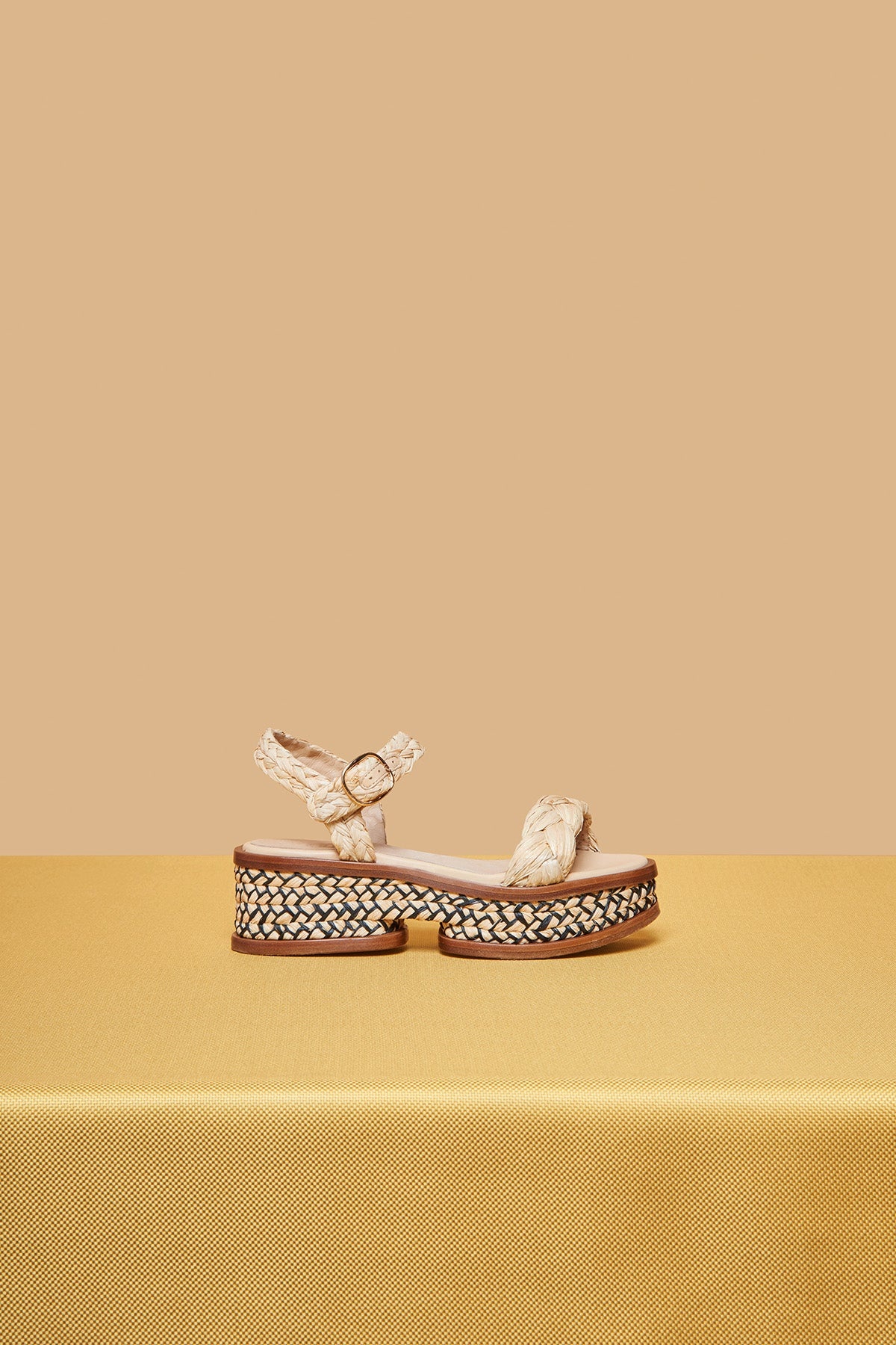 Michael Platform Sandal in Natural Raffia - 5