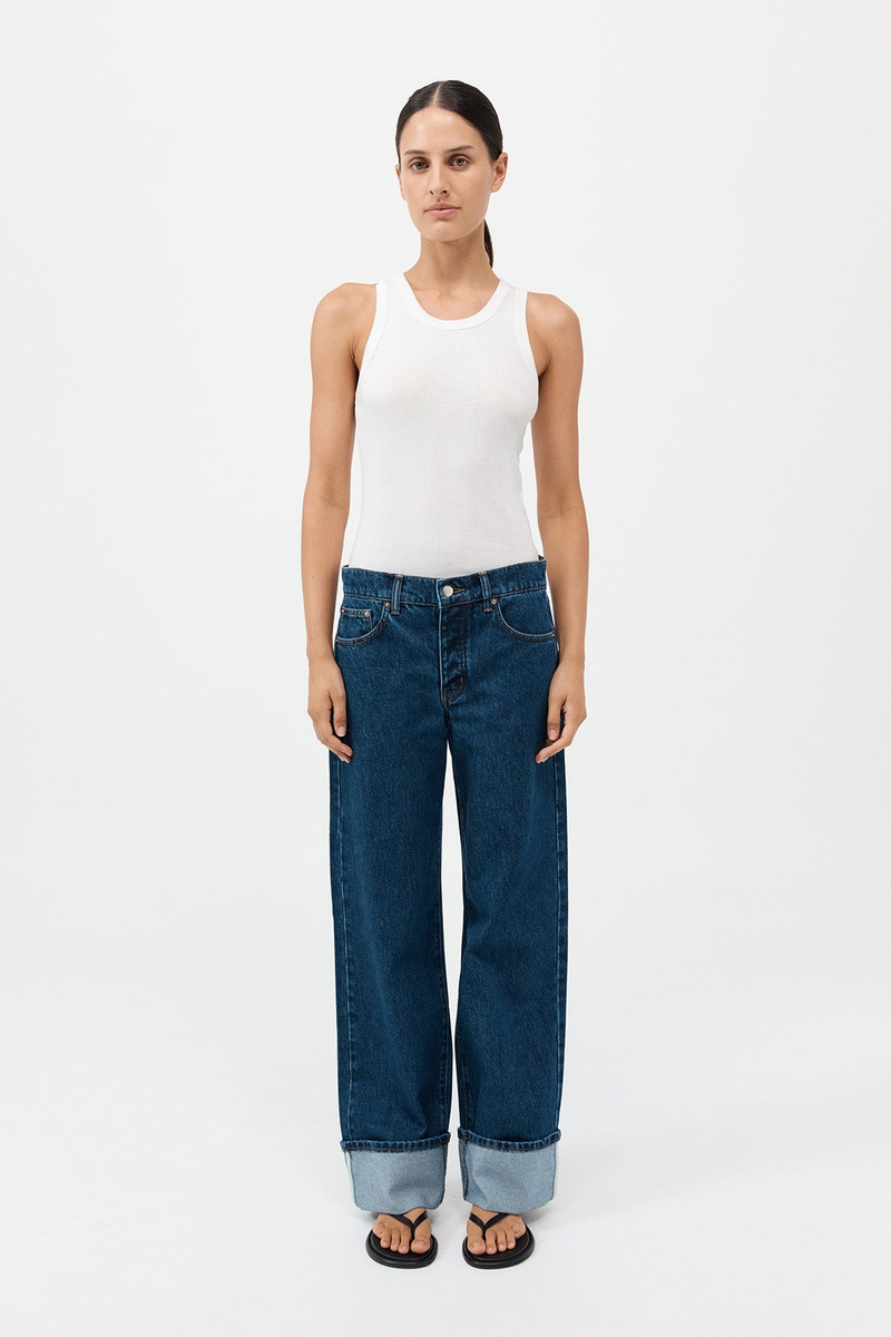 Organic Cotton Soft Rib Singlet - White 2