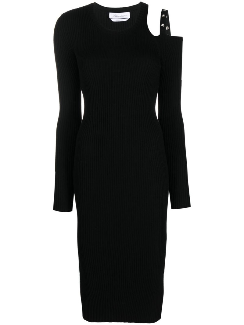 eyelet-embellished cut-out dress 1