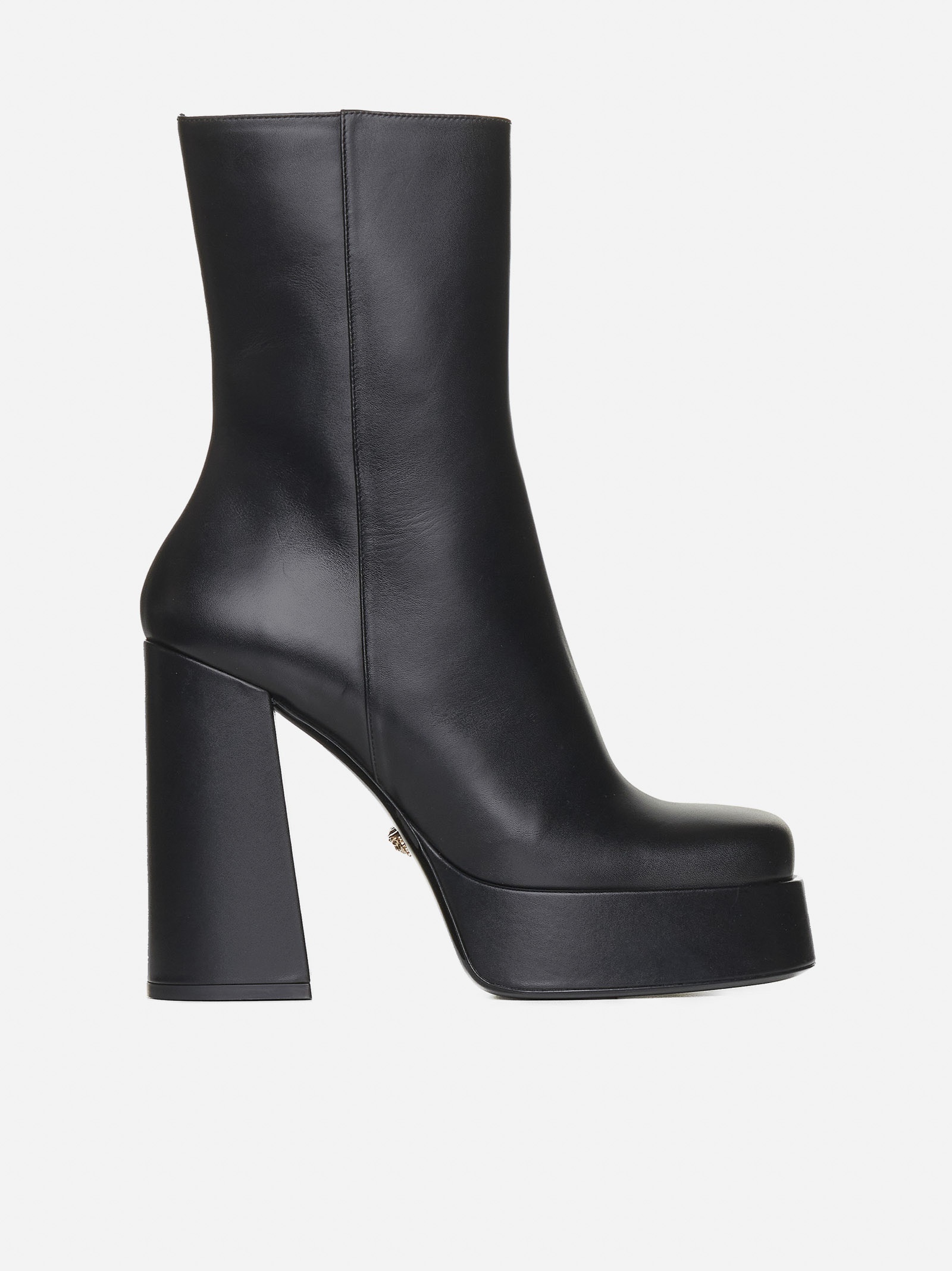 Leather platform ankle boots - 1