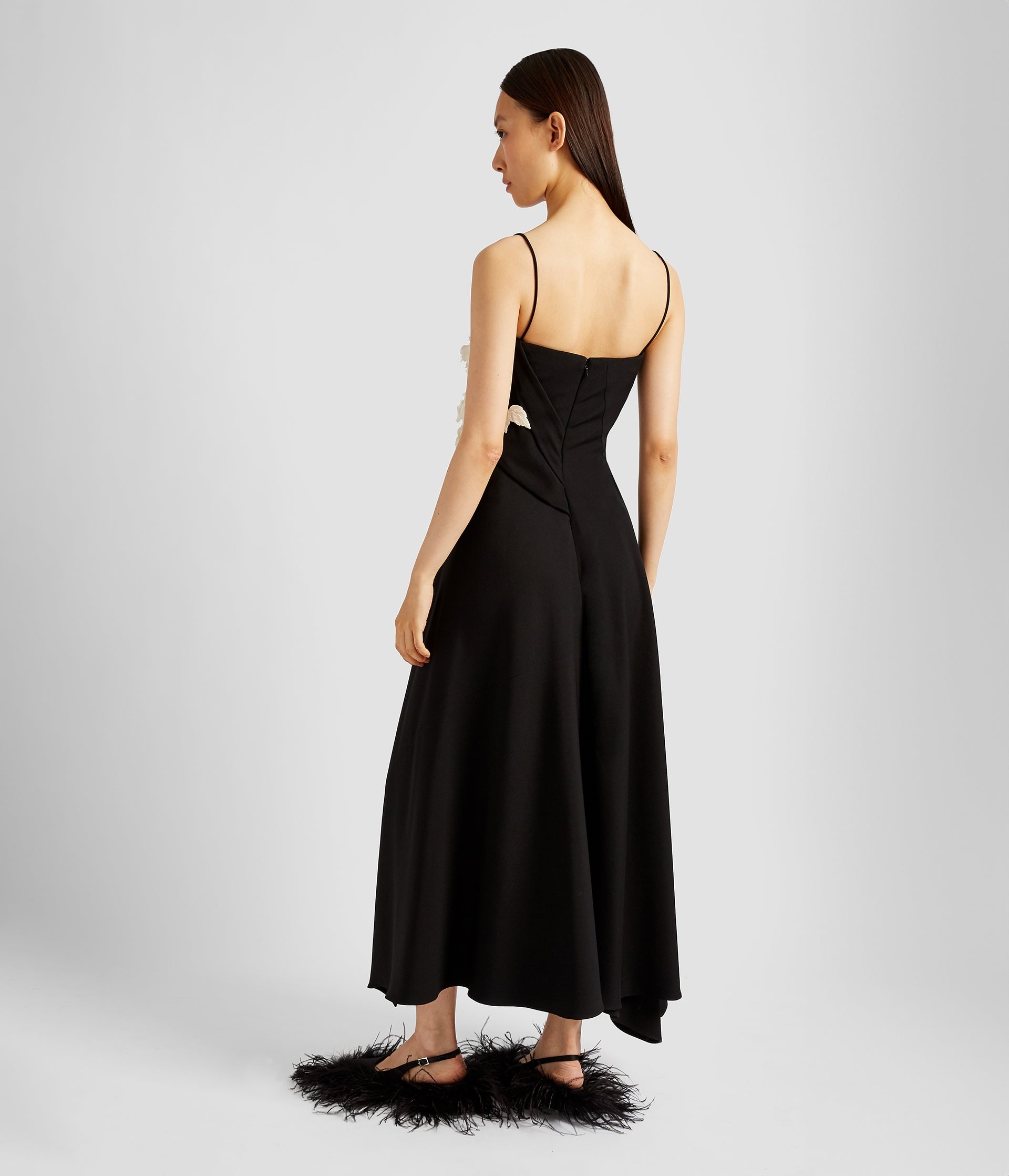 ASYMMETRIC DRAPED MIDI DRESS - 3