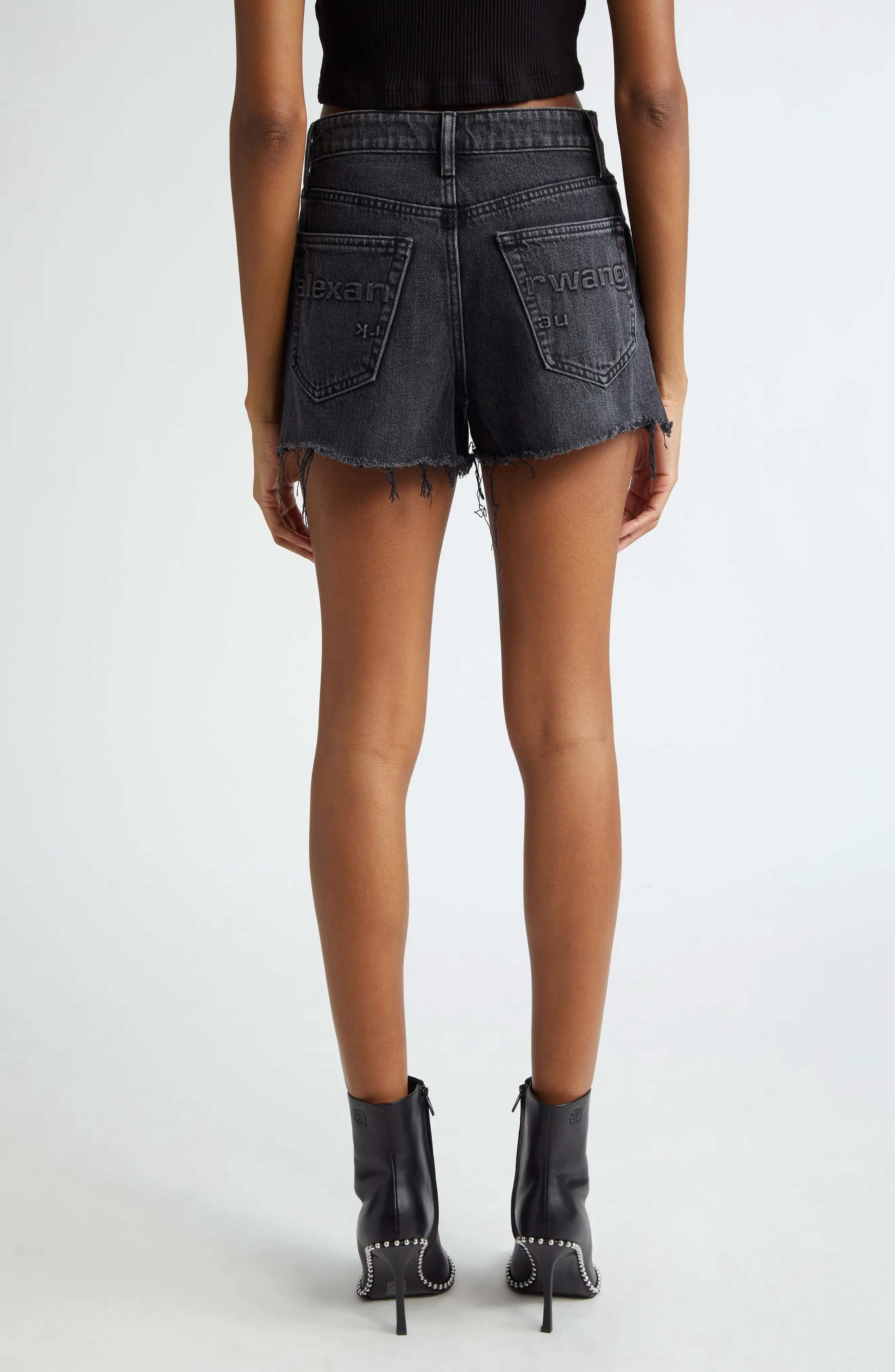 Bit High Waist Cutoff Denim Shorts - 2