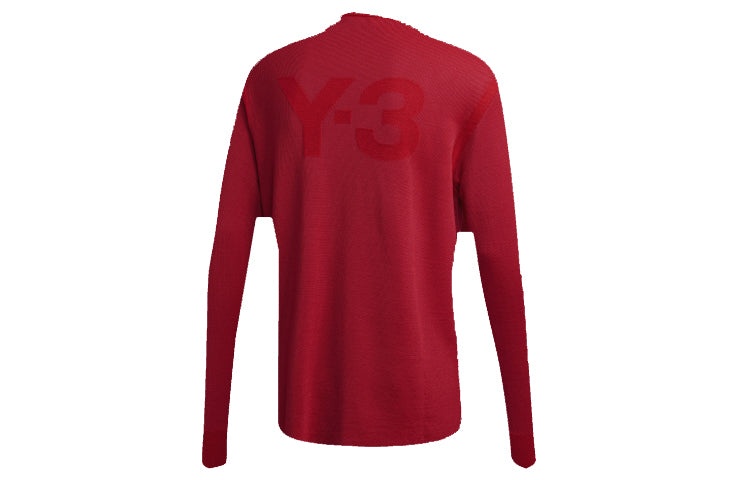 Men's Y-3 CL KN CRW SWT Round Neck Loose Sports Red FM1156 - 2