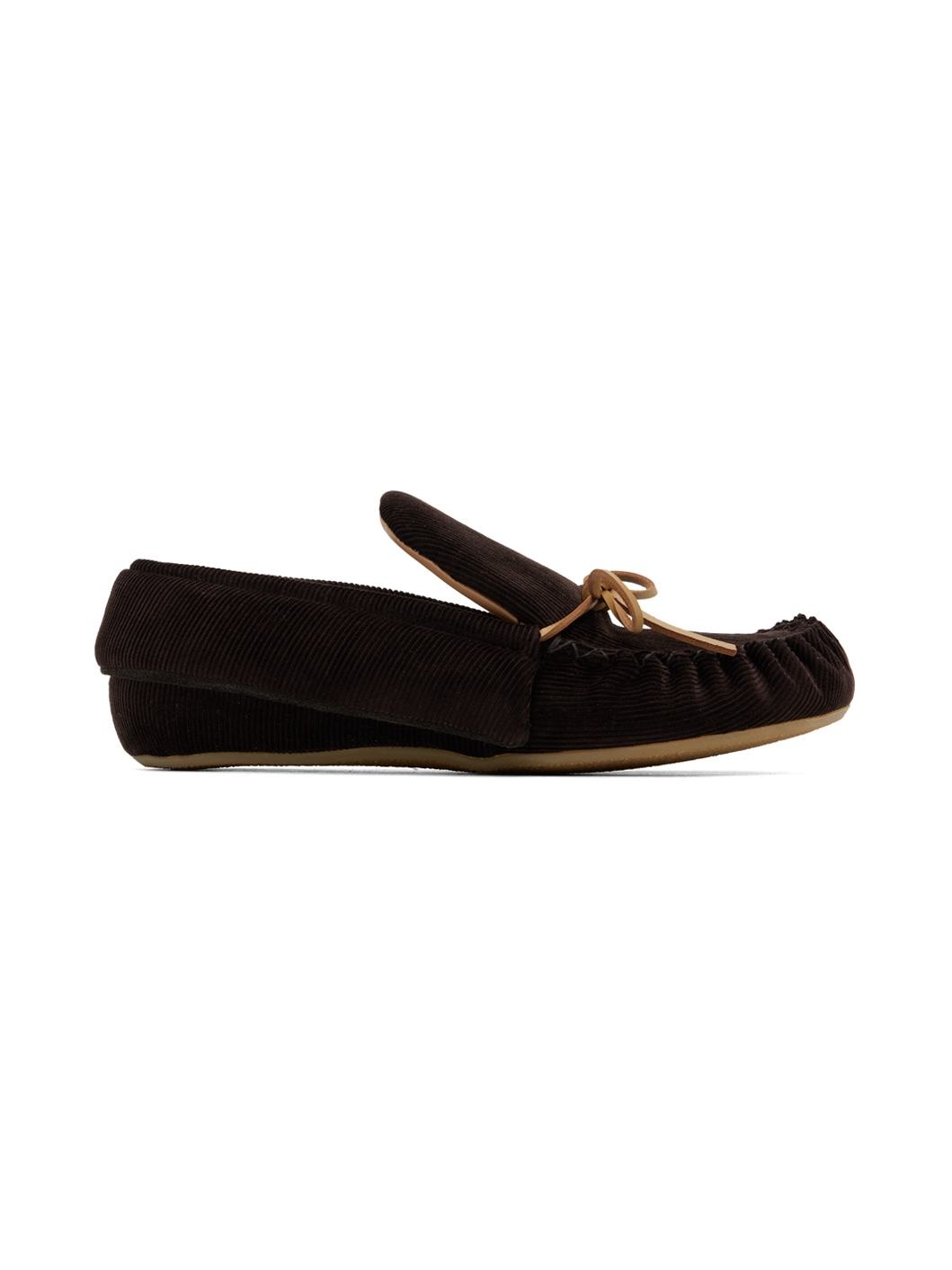Brown Corduroy Loafers - 1