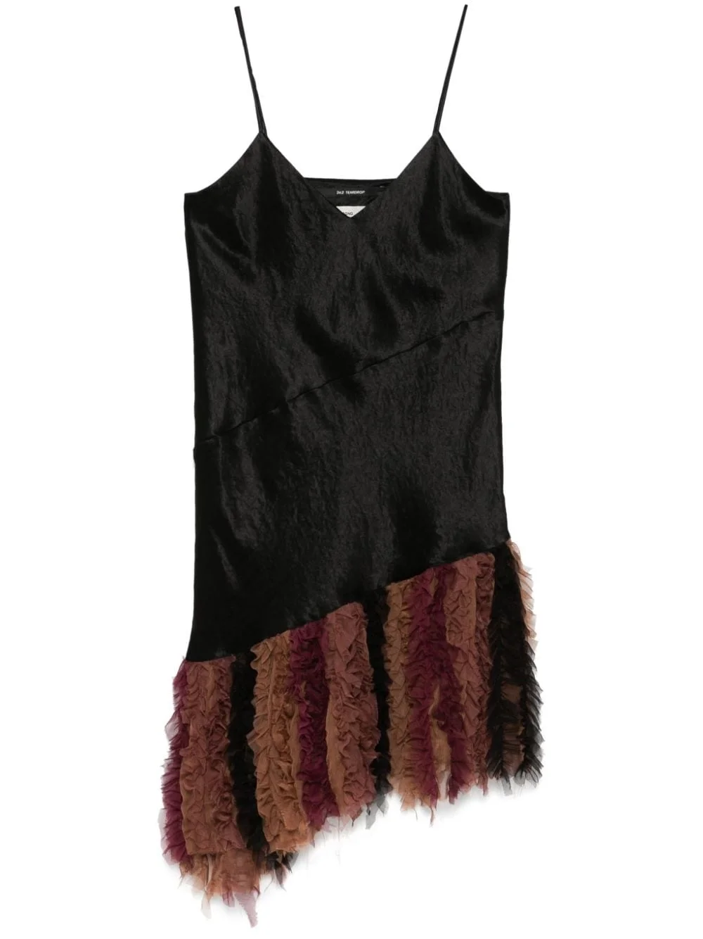 chiffon-detail slip dress - 1