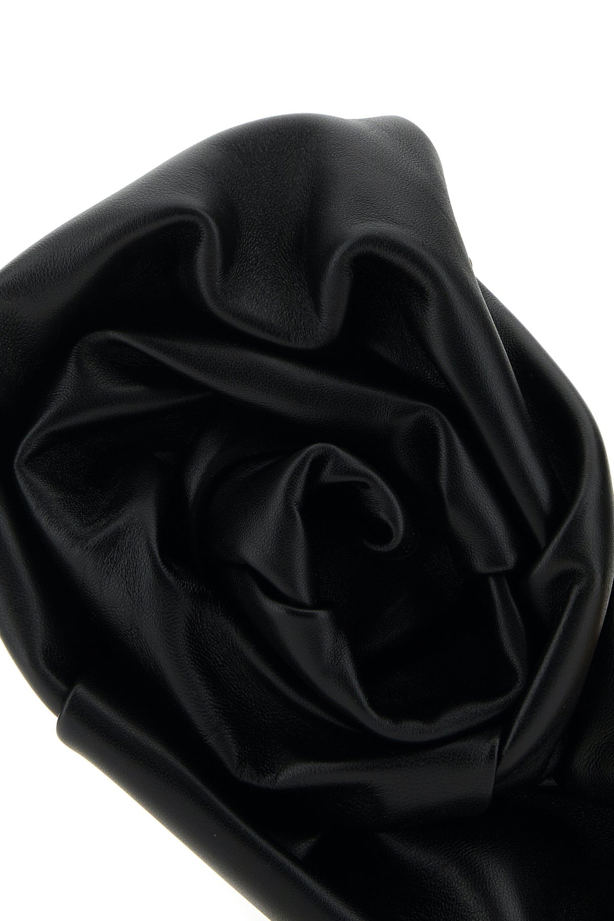 Black nappa leather Rose clutch - 4