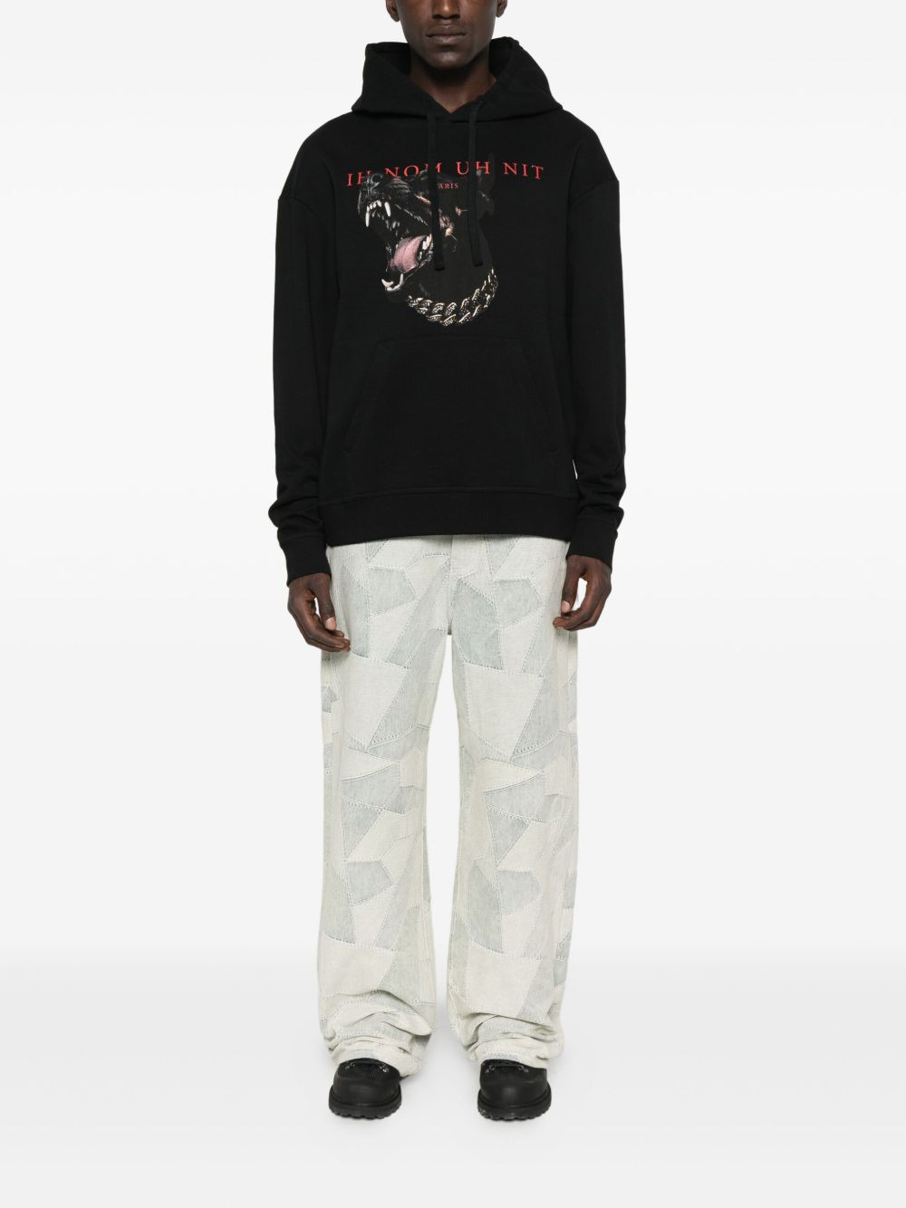 dog-print cotton hoodie - 2