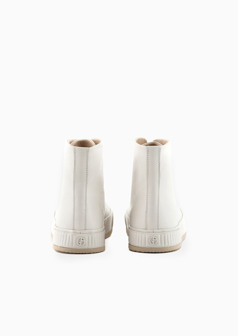 GIORGIO ARMANI High-top nappa-leather sneakers outlook