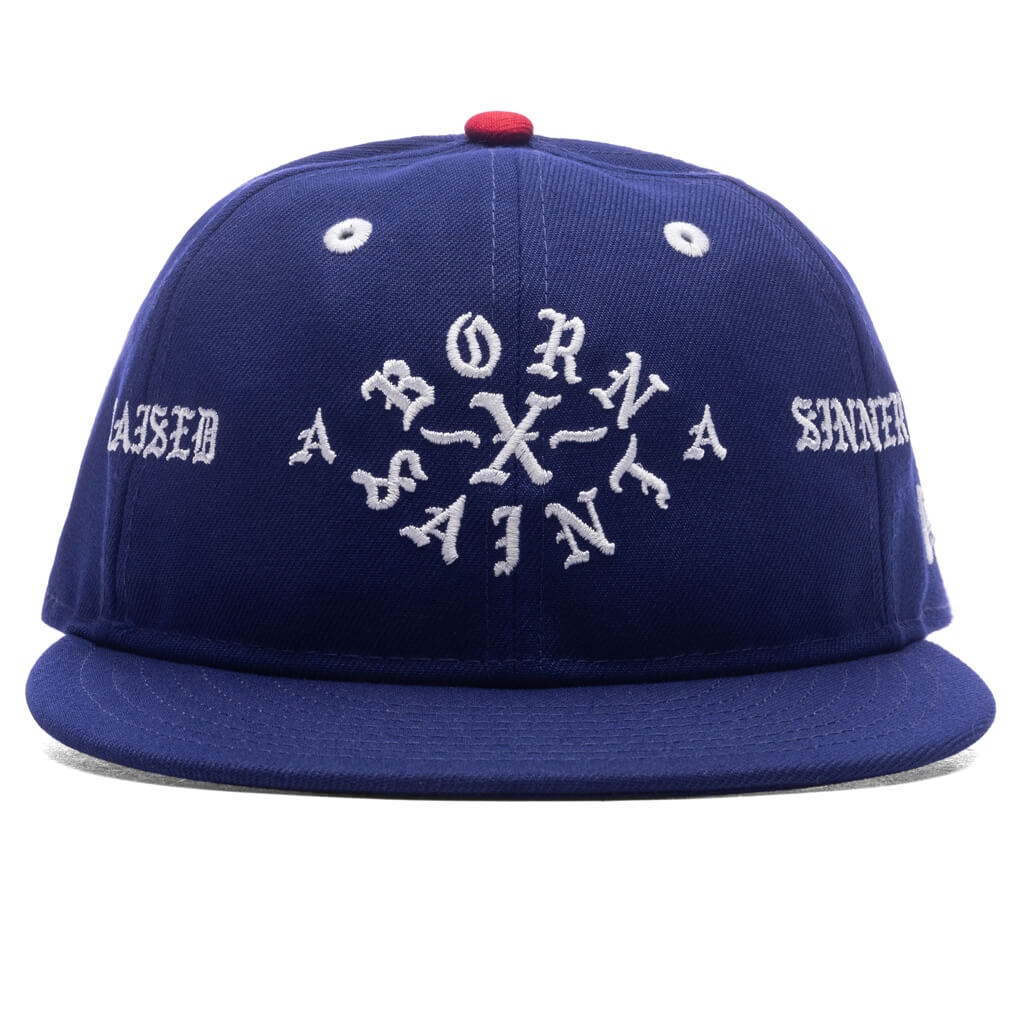 SAINT MICHAEL X BORN X RAISED X NEW ERA BORN SAINT CAP - BLUE - 1