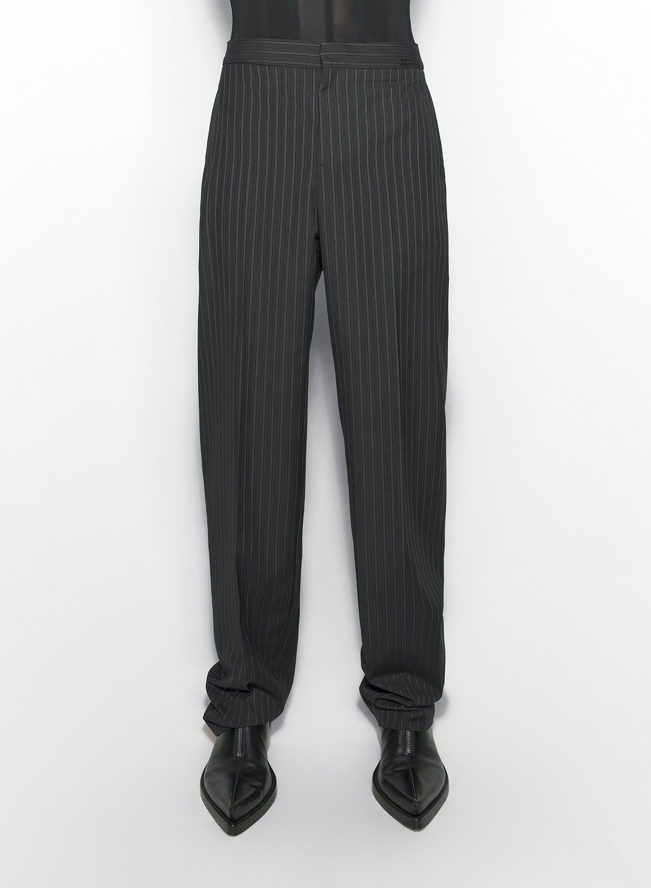 pinstripe laced up tailored trousers - 3