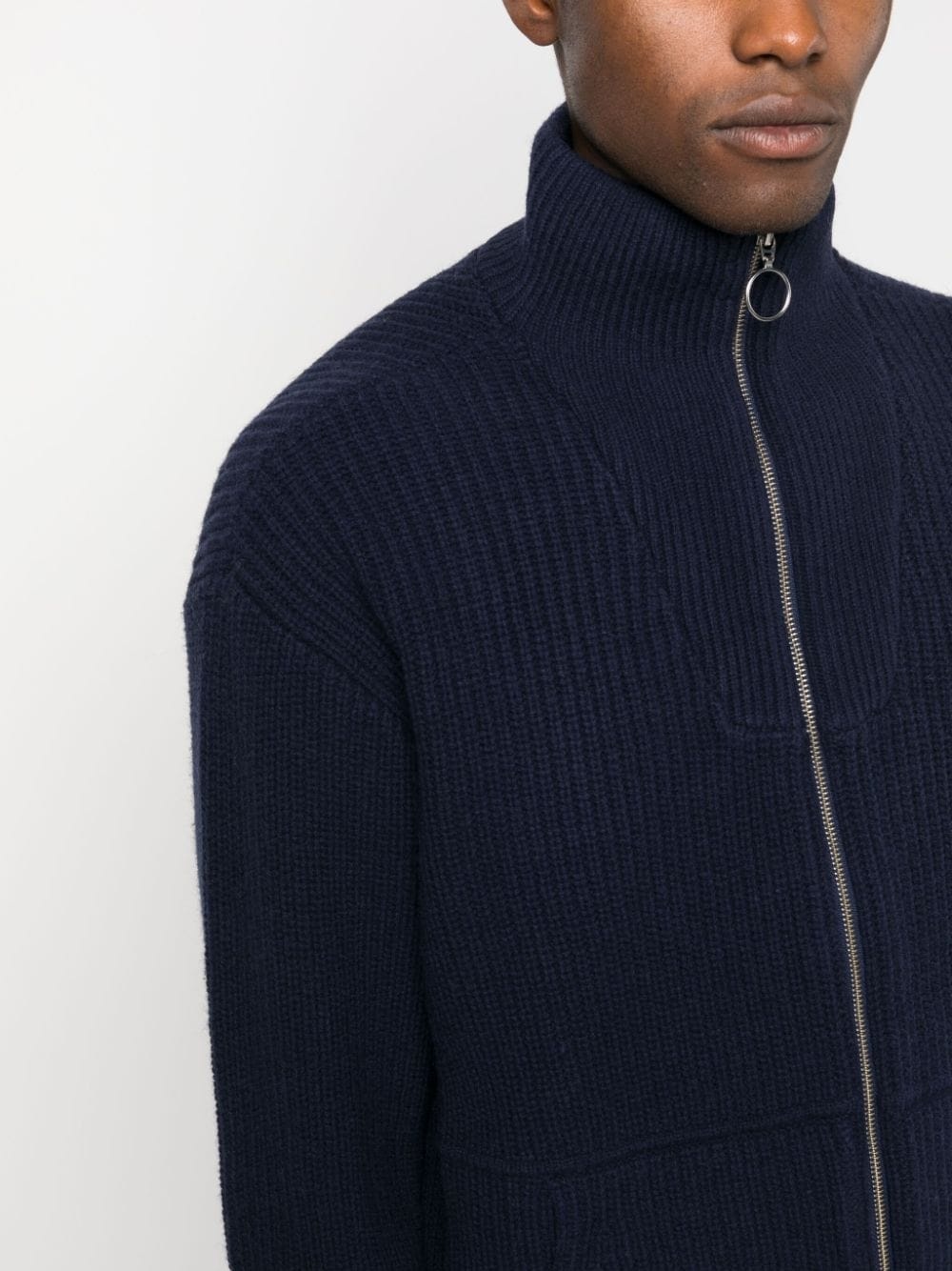 zip-up wool cardigan - 5