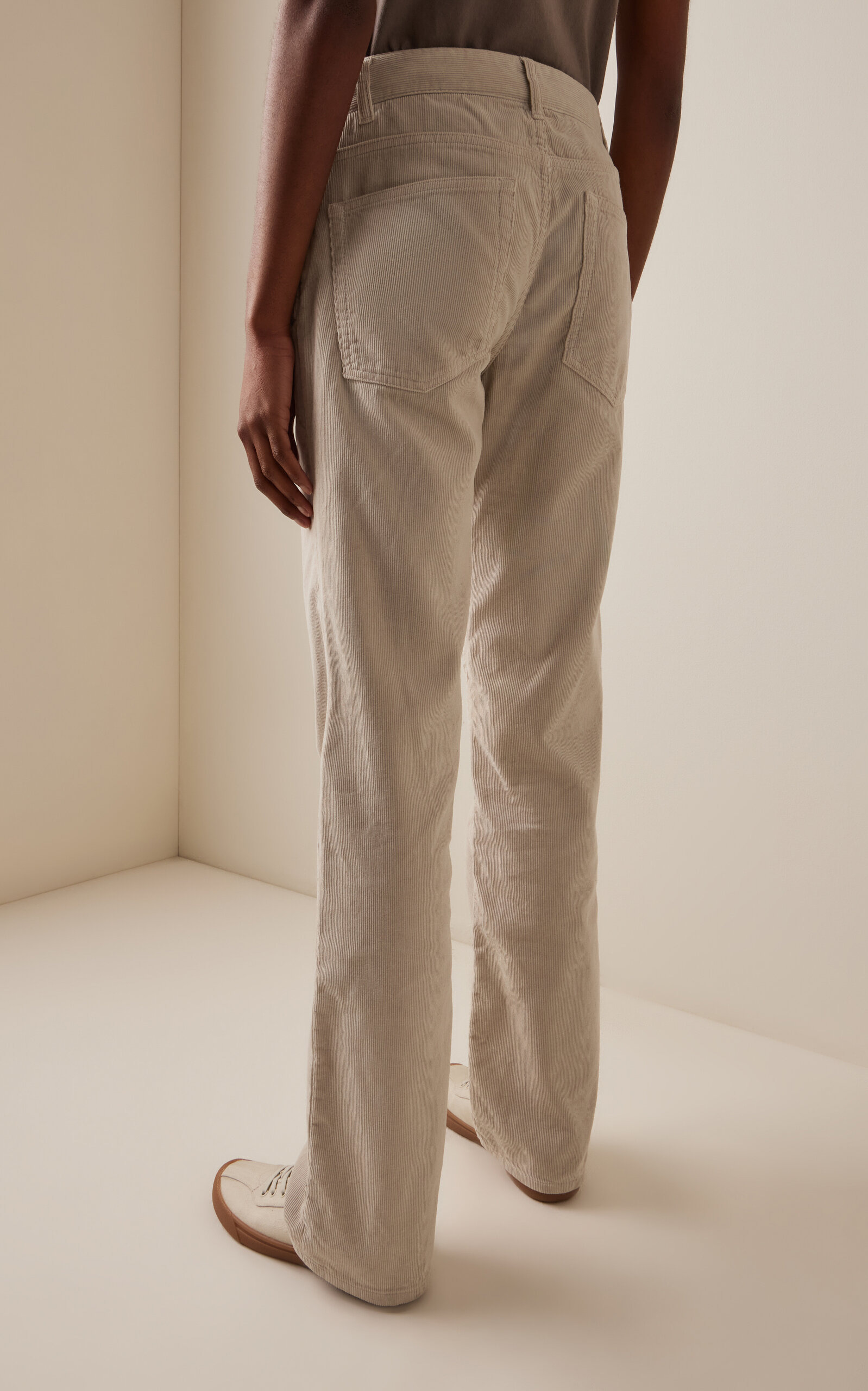Carlyl Corduroy Mid-Rise Straight-Leg Jeans white - 4