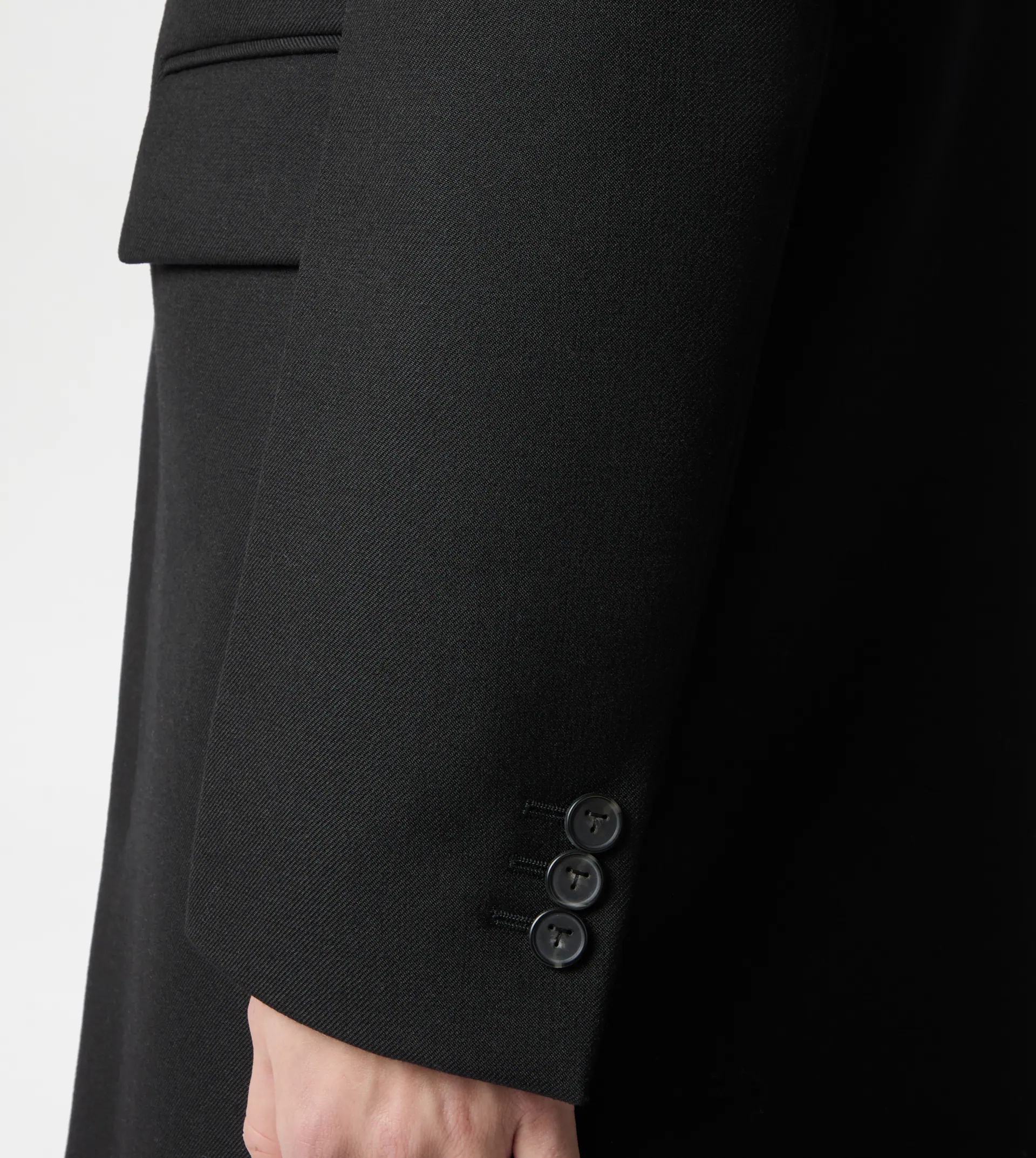 COAT IN WOOL - BLACK - 5