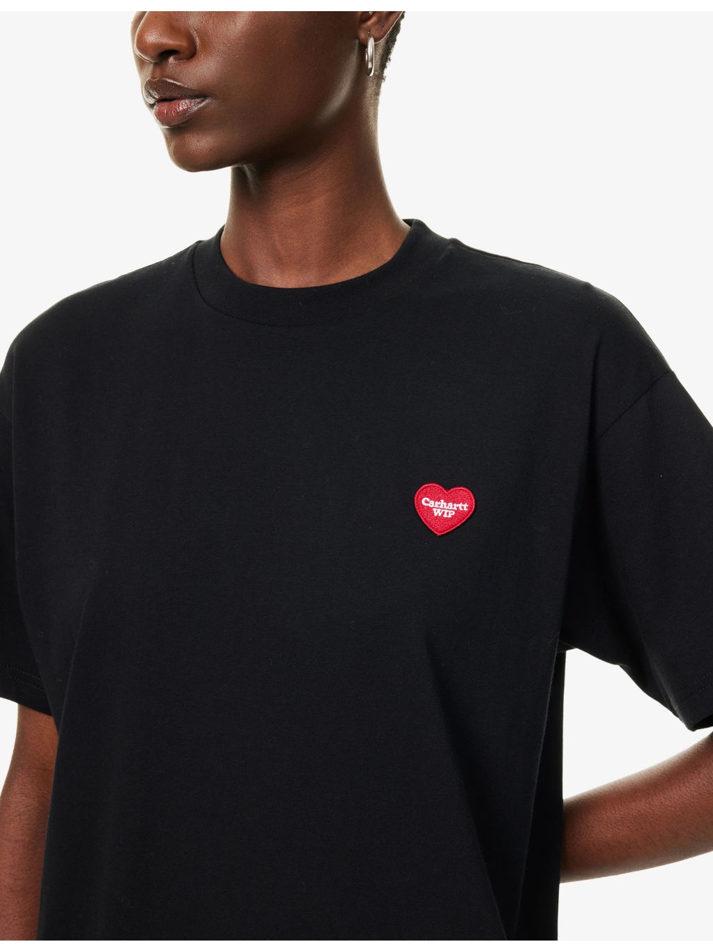 Heart Embroidered Cotton T-Shirt - 5