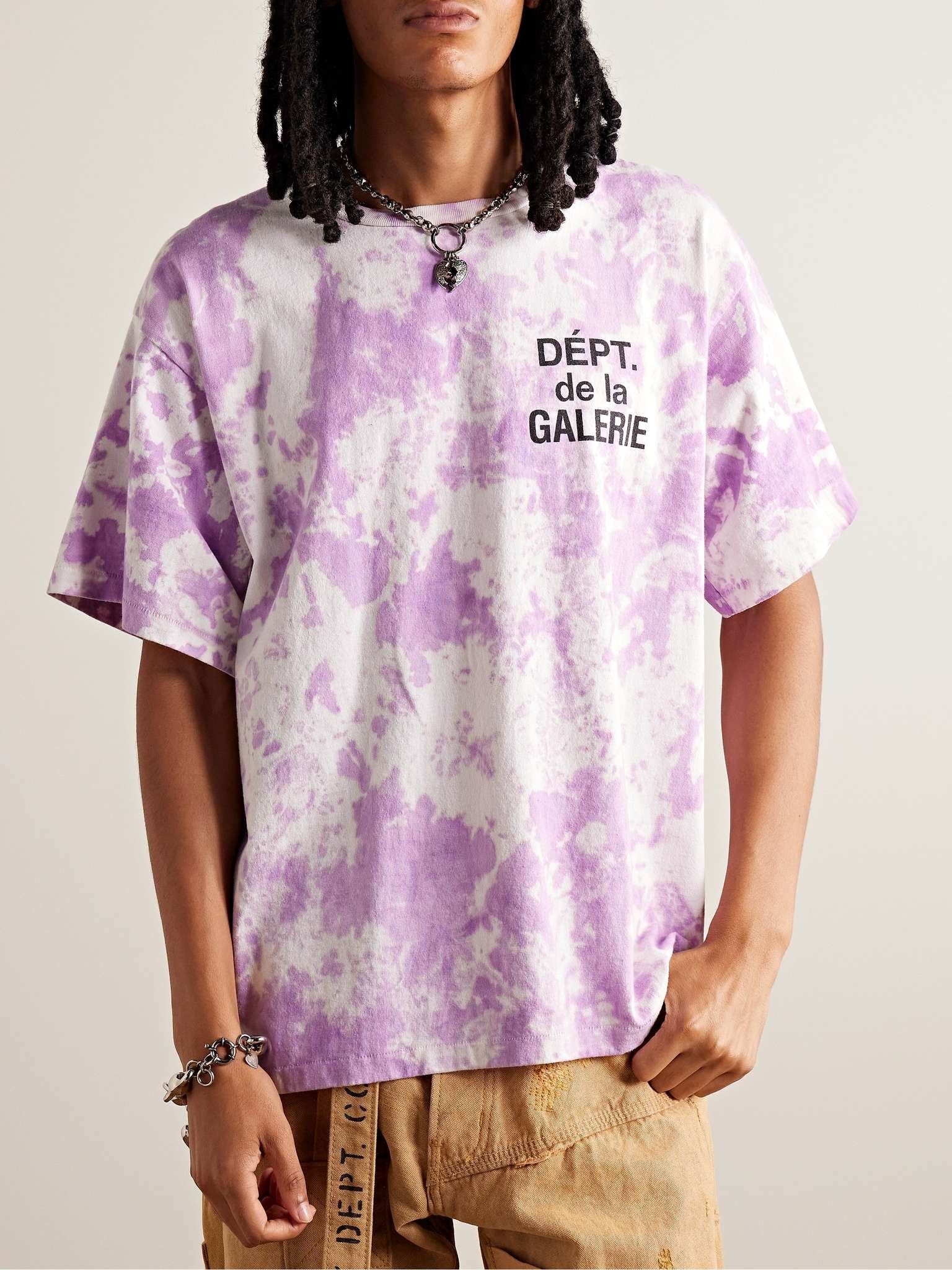 Tie-Dyed Logo-Print Cotton-Blend Jersey T-Shirt - 3