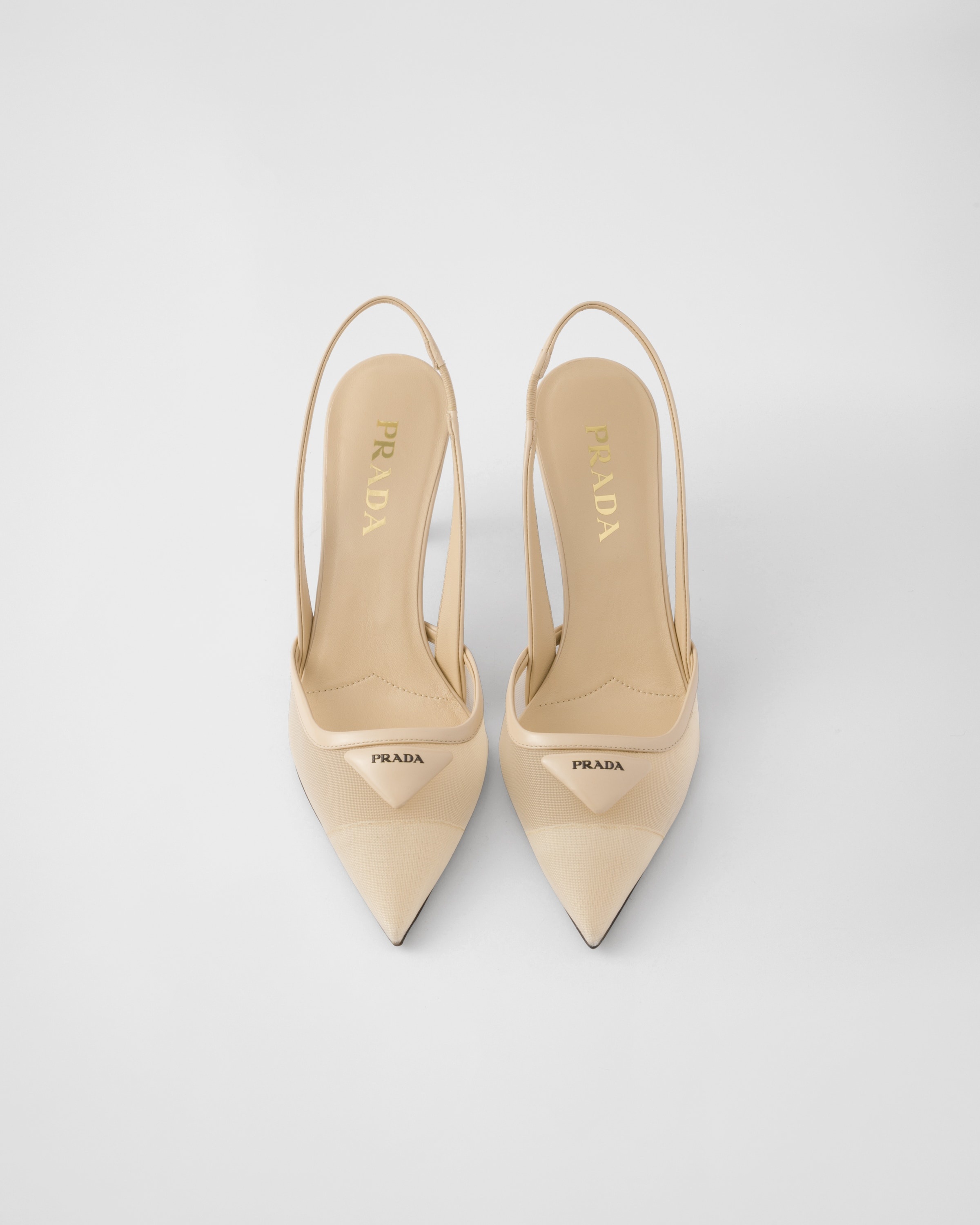 Mesh fabric slingback pumps - 3