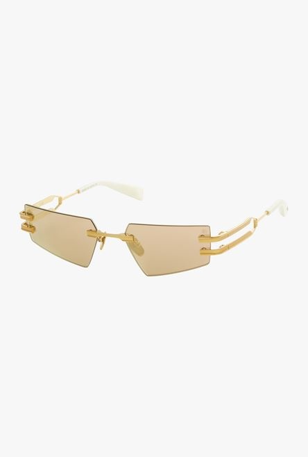 Gold-tone and brown titanium Fixe sunglasses - 2