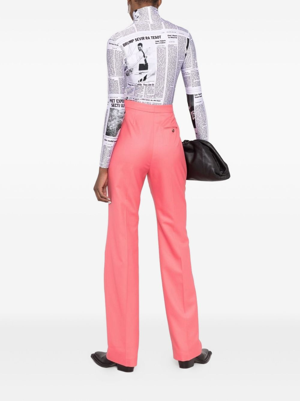 high-waisted tailored wool trousers - 4