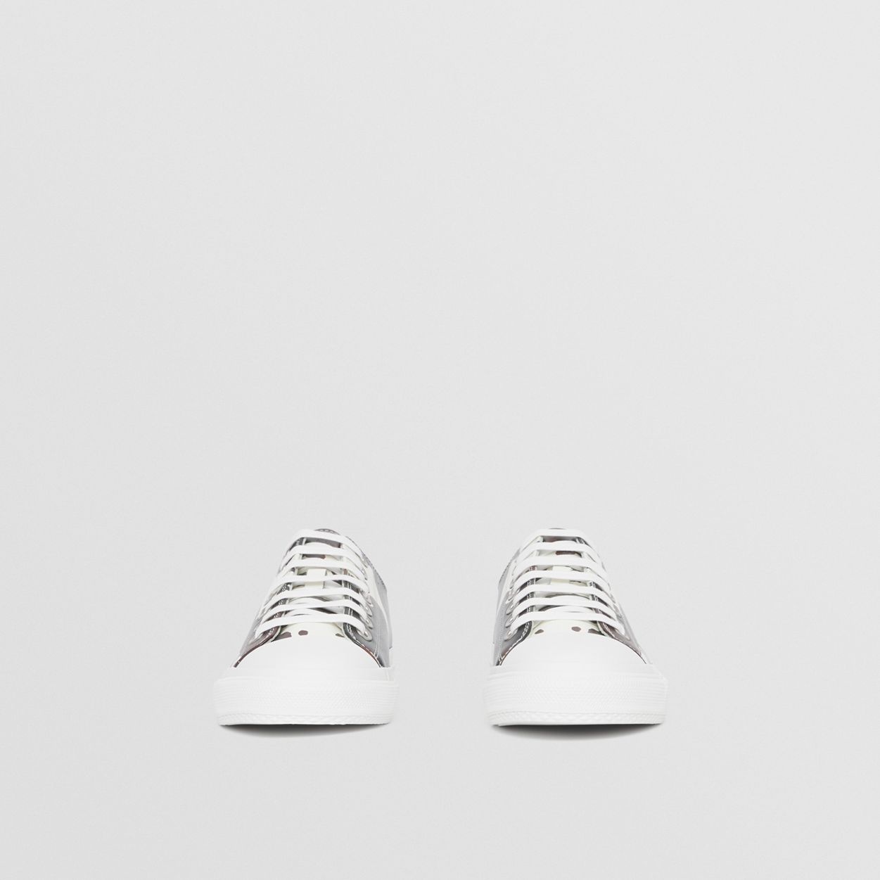 Logo Detail Camouflage Print Leather Sneakers - 5