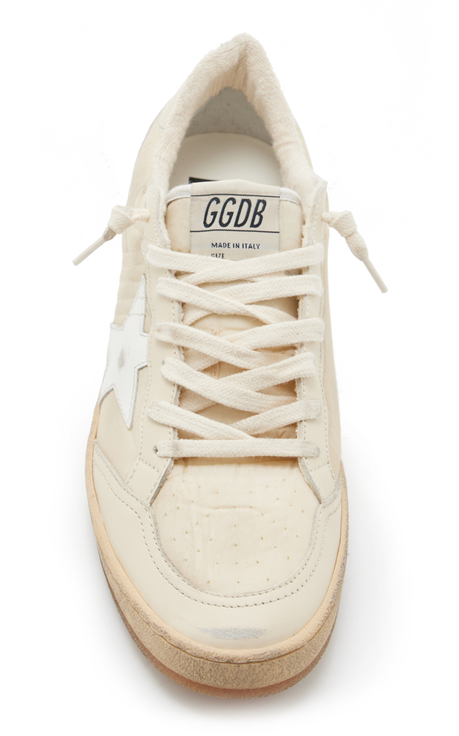 Ballstar Leather-Trimmed Nylon Sneakers ivory - 3