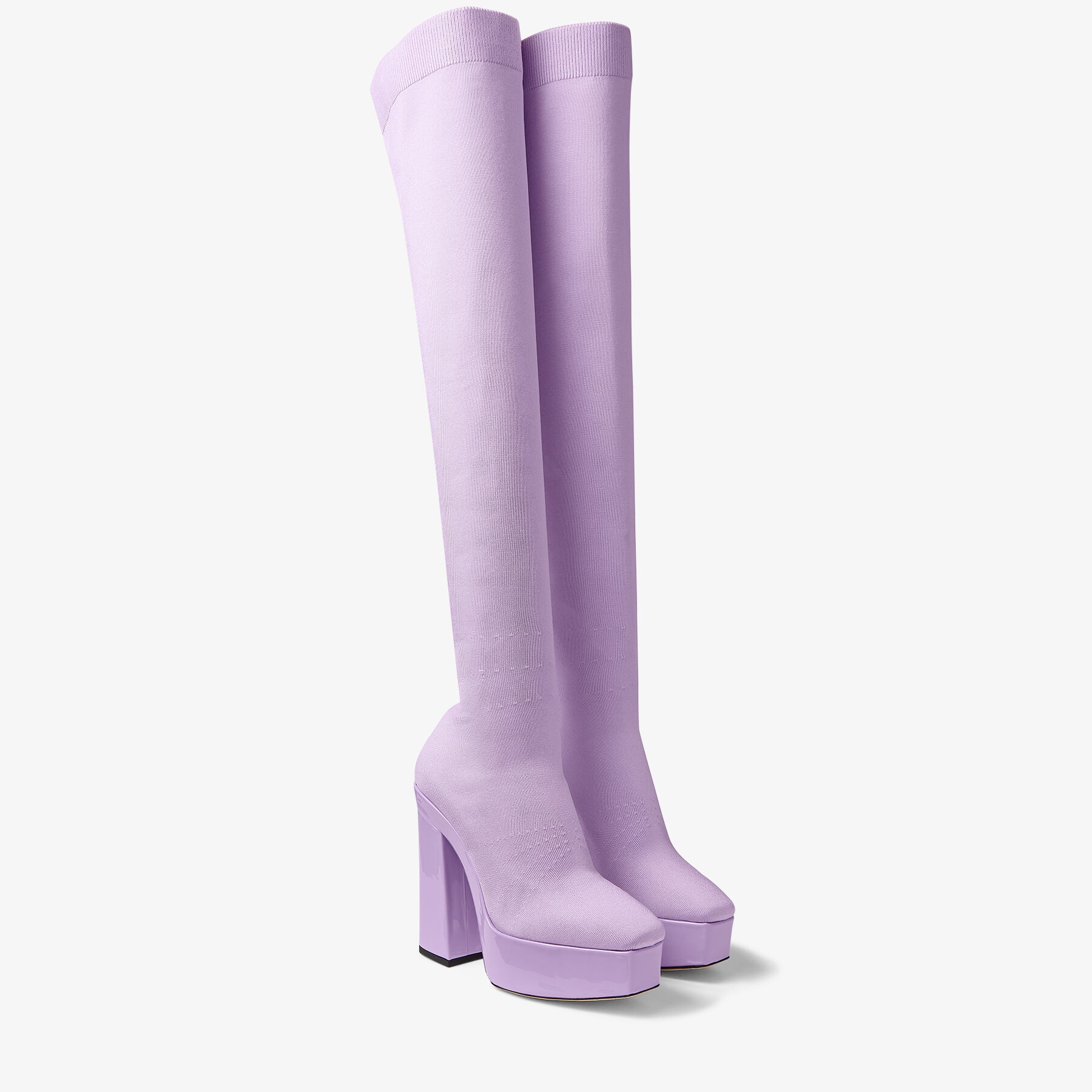 Giome Over The Knee 140
Wisteria Knitted Sock and Patent Over-The-Knee Boots - 3