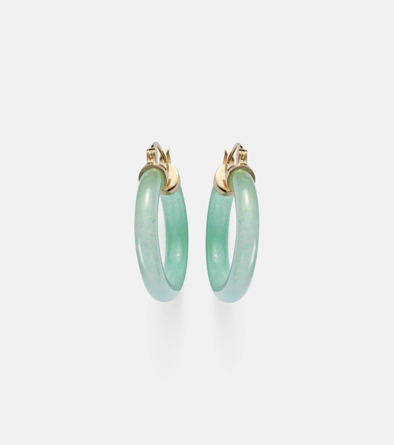14kt gold (585/1000) earrings with jade 1