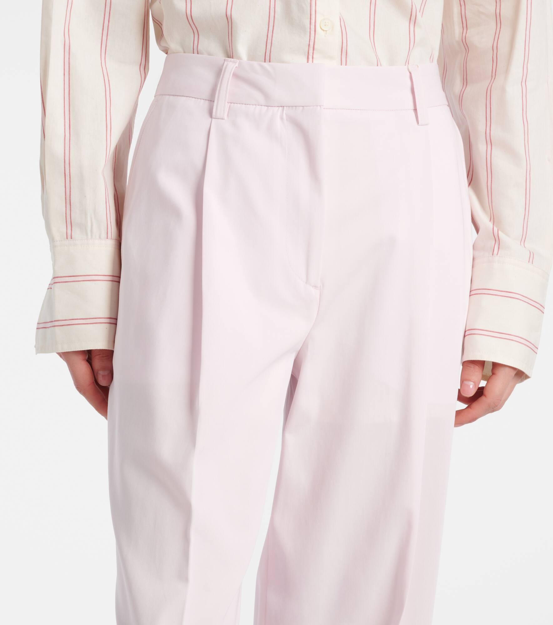 High-rise cotton straight pants - 5