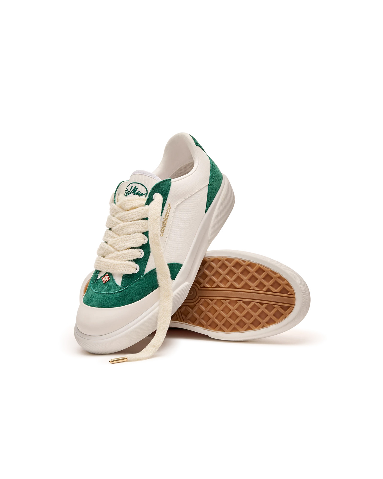Men's Del Mar White & Green Sneaker | Casablanca Paris - 14