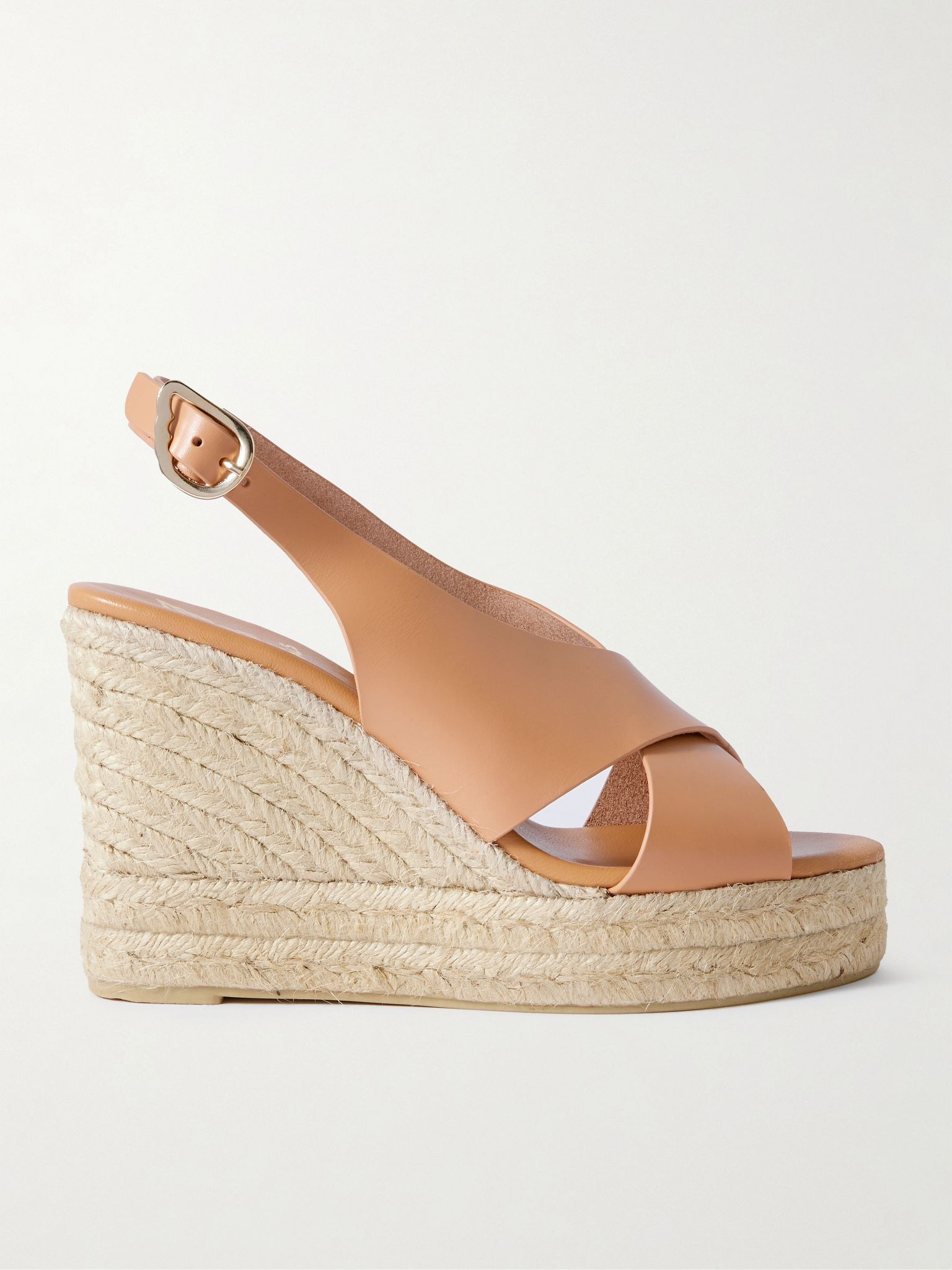 Maria leather espadrille wedge sandals Tan - 1