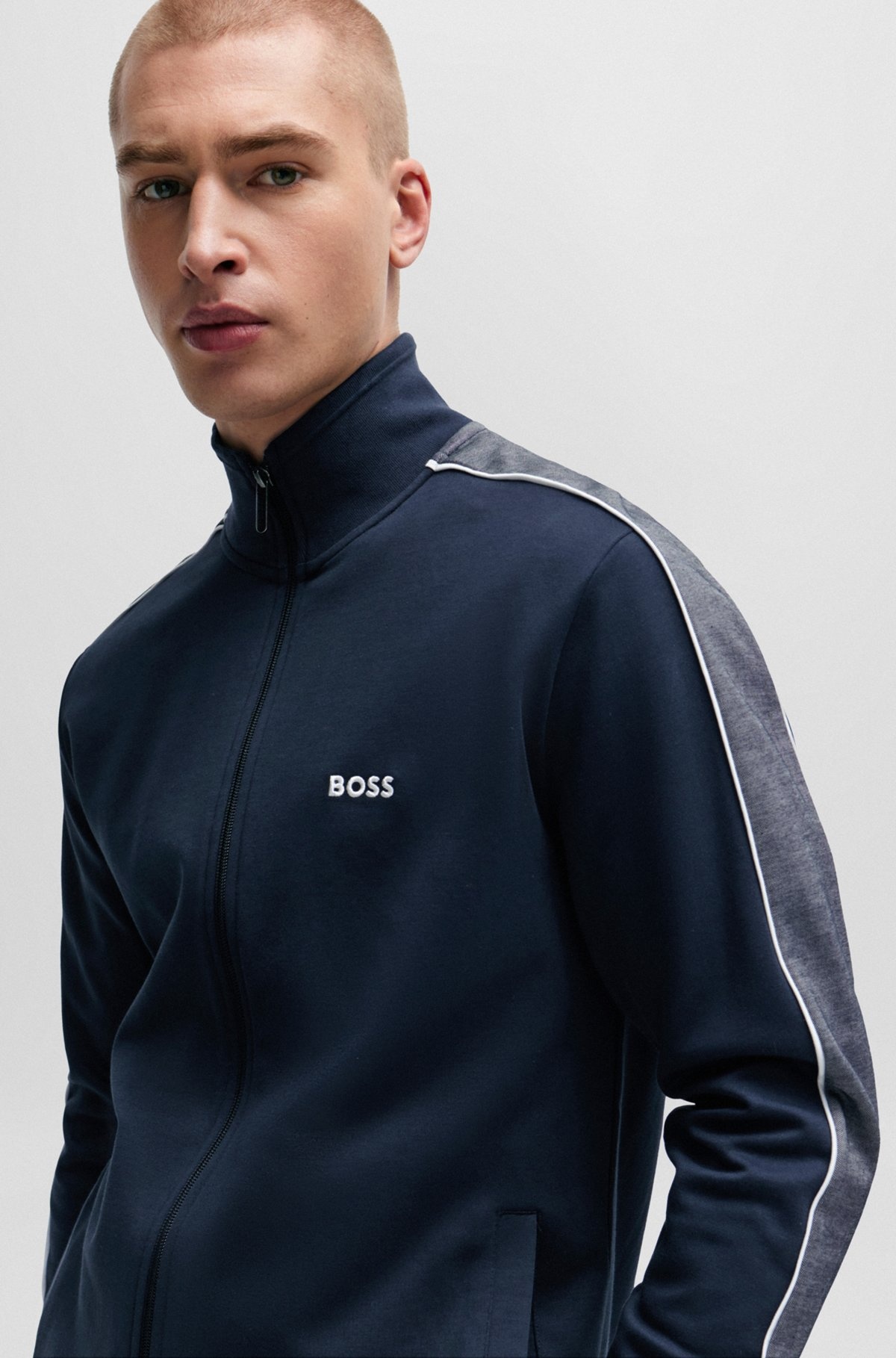 ZIP-UP JACKET WITH EMBROIDERED LOGO - 5