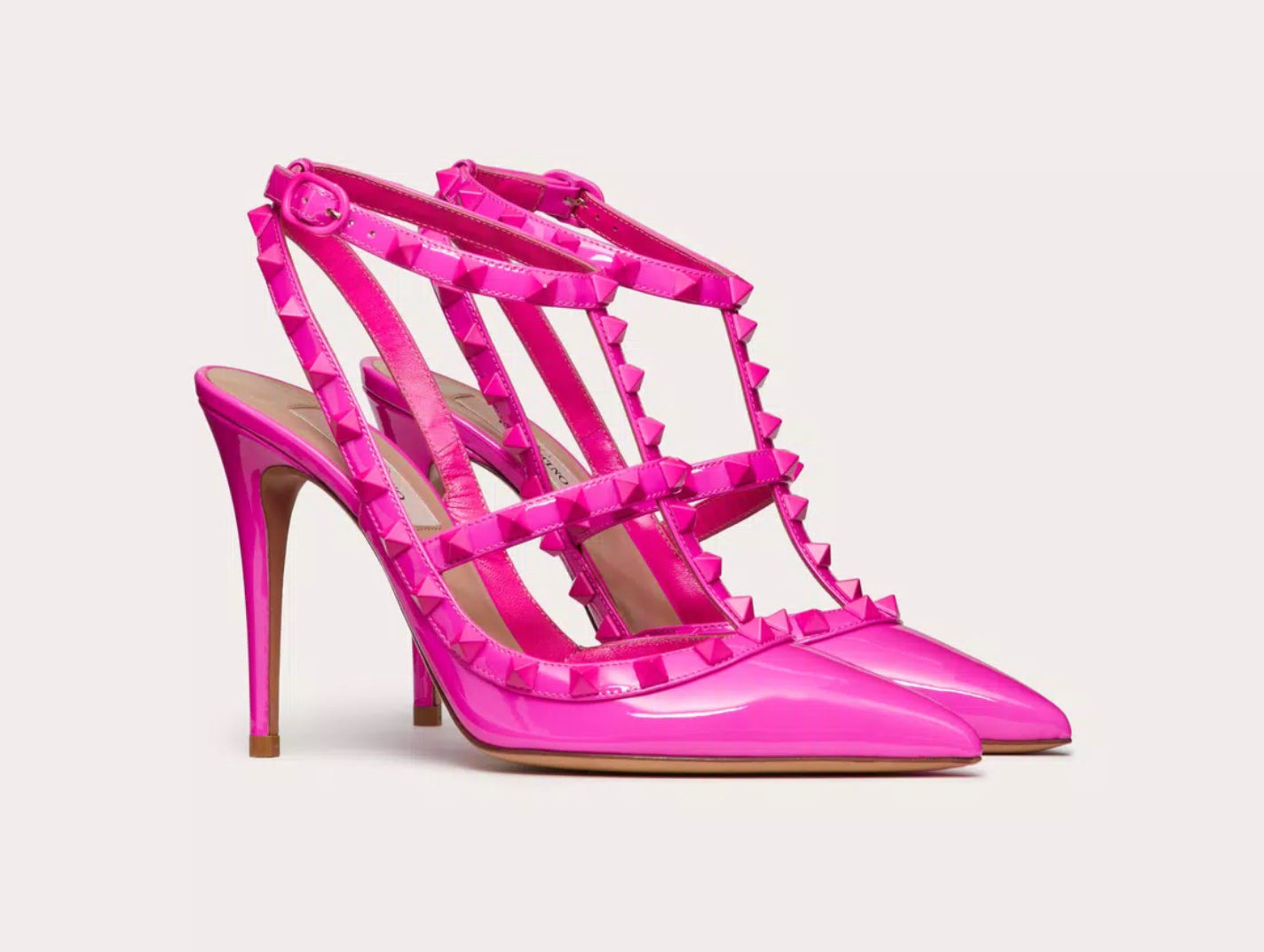 Valentino Rockstud Tonal Studs Ankle Strap Pumps - 2