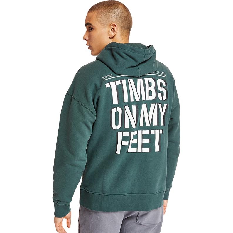 Timberland Logo and Back Words Hoodie 'Green' A28MPE20 - 3