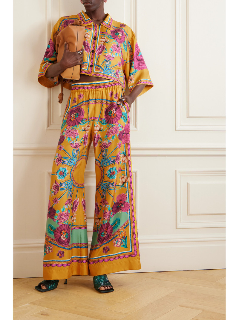 La DoubleJ Printed Silk-twill Wide-leg Pants outlook