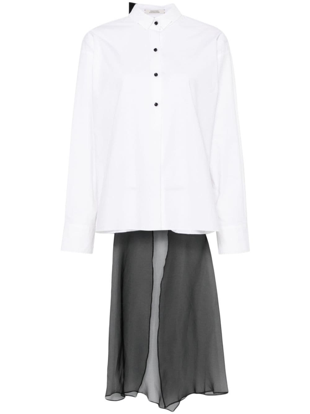 detachable-bow poplin blouse - 1