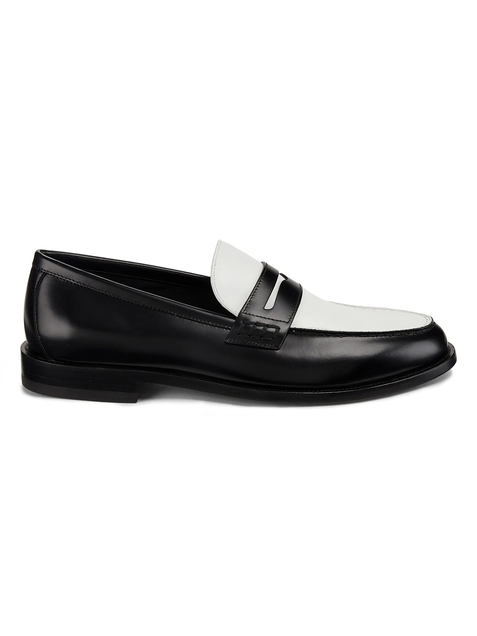Men's Perry Leather Penny Loafers - Black - 1