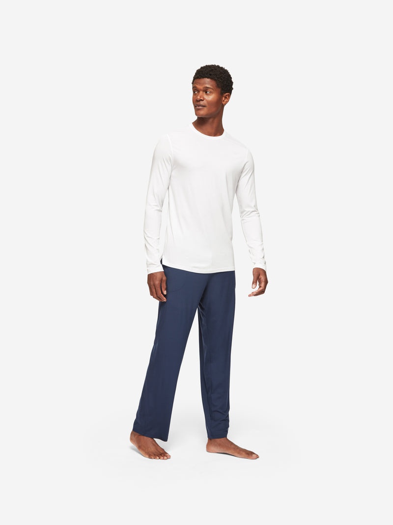 Men's Long Sleeve T-Shirt Basel Micro Modal Stretch White - 4