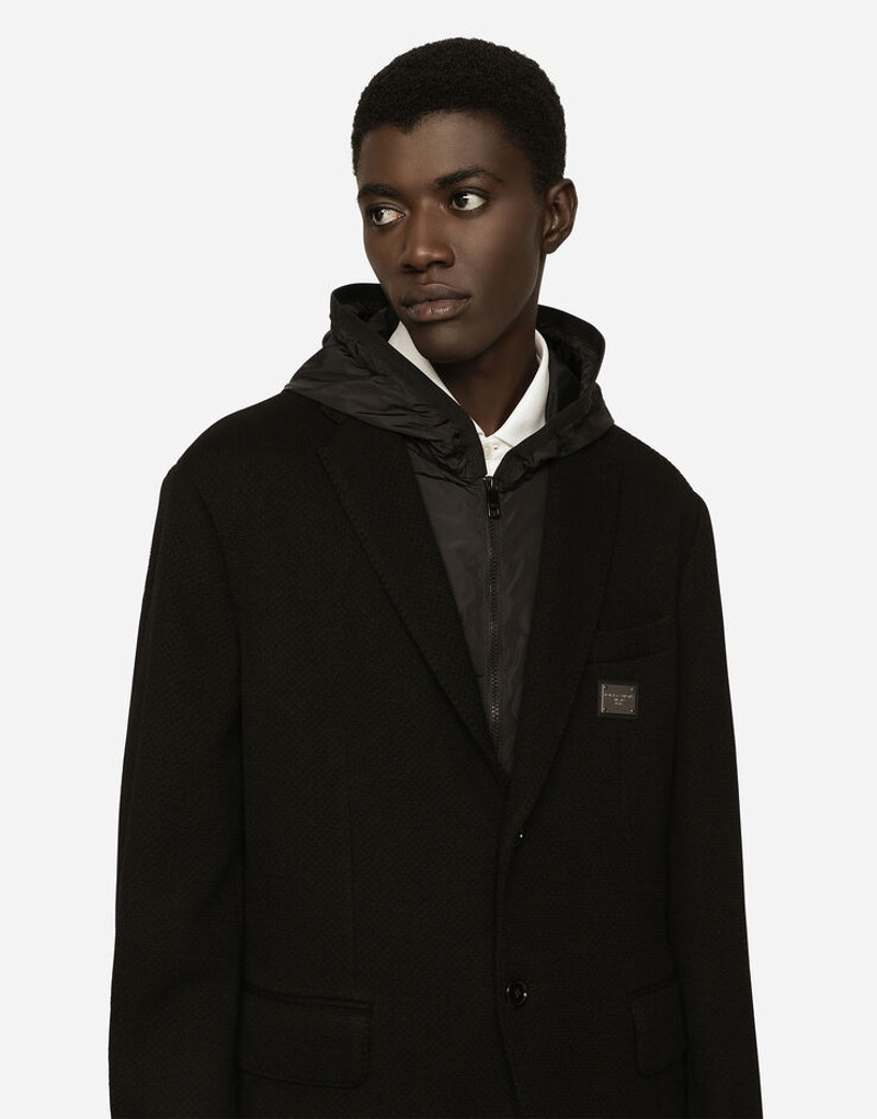 Hooded jersey jacket and nylon vest 3