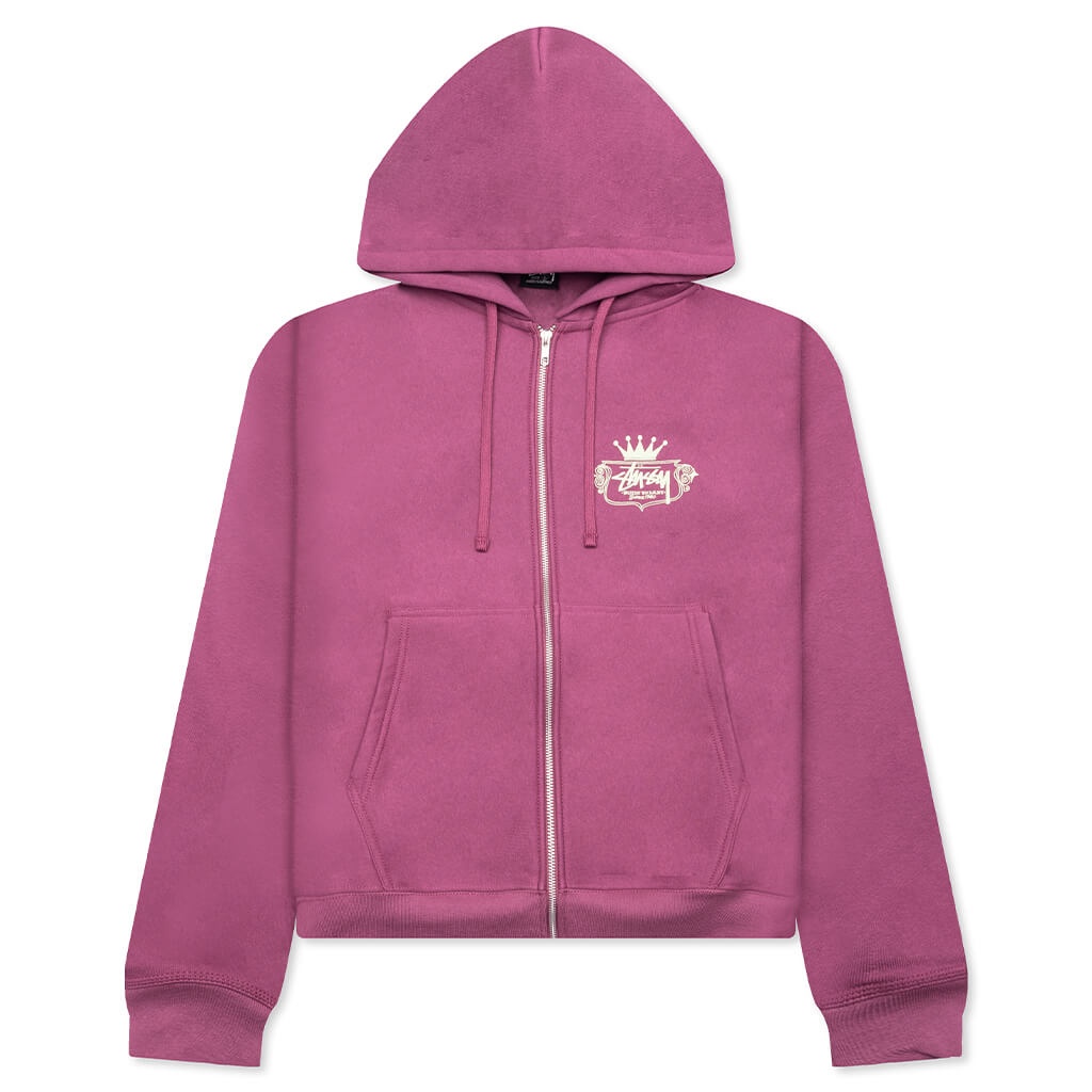 BUILT TO LAST ZIP HOODIE - BERRY - 1