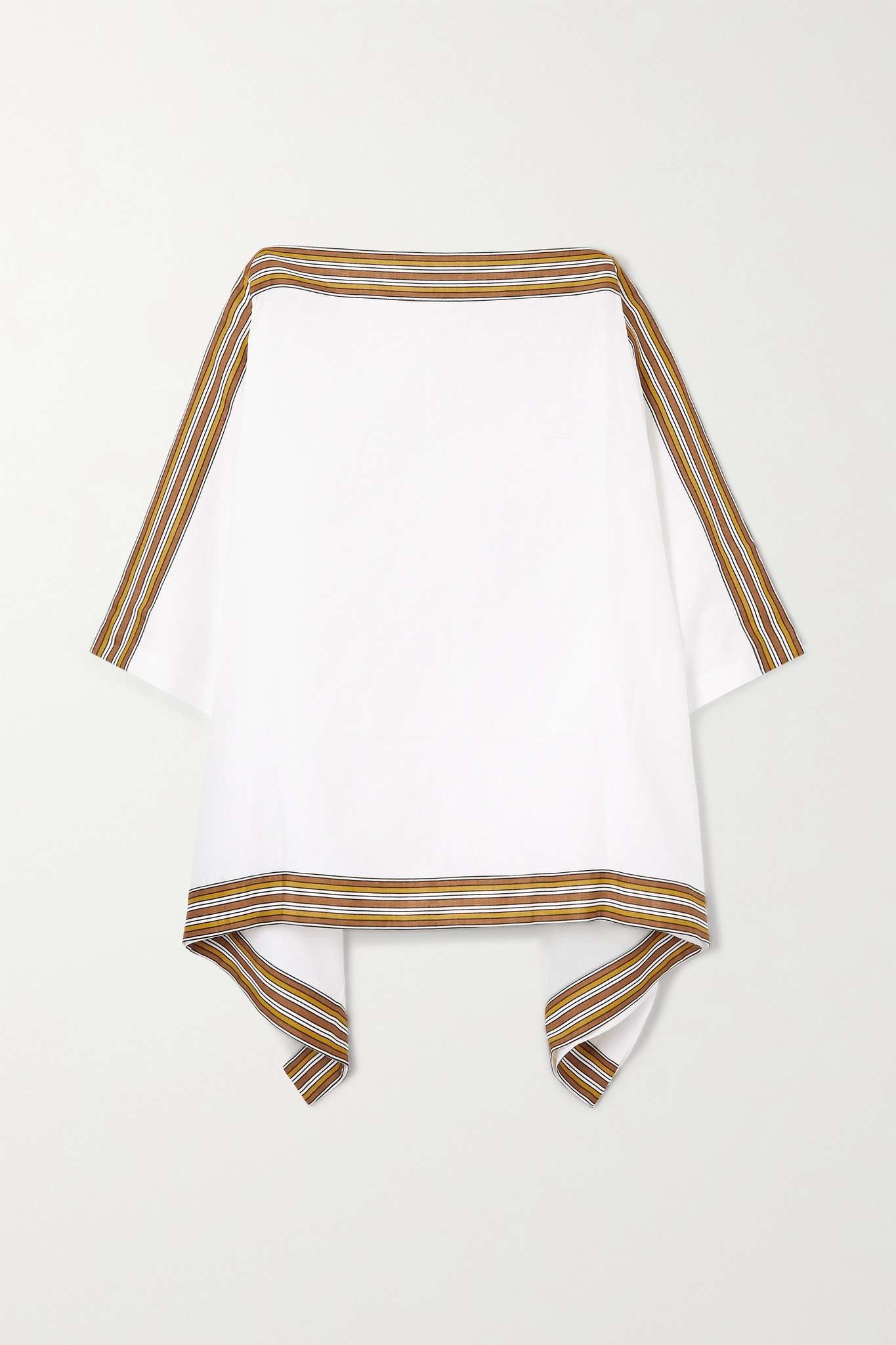 The Suitcase striped linen poncho - 1