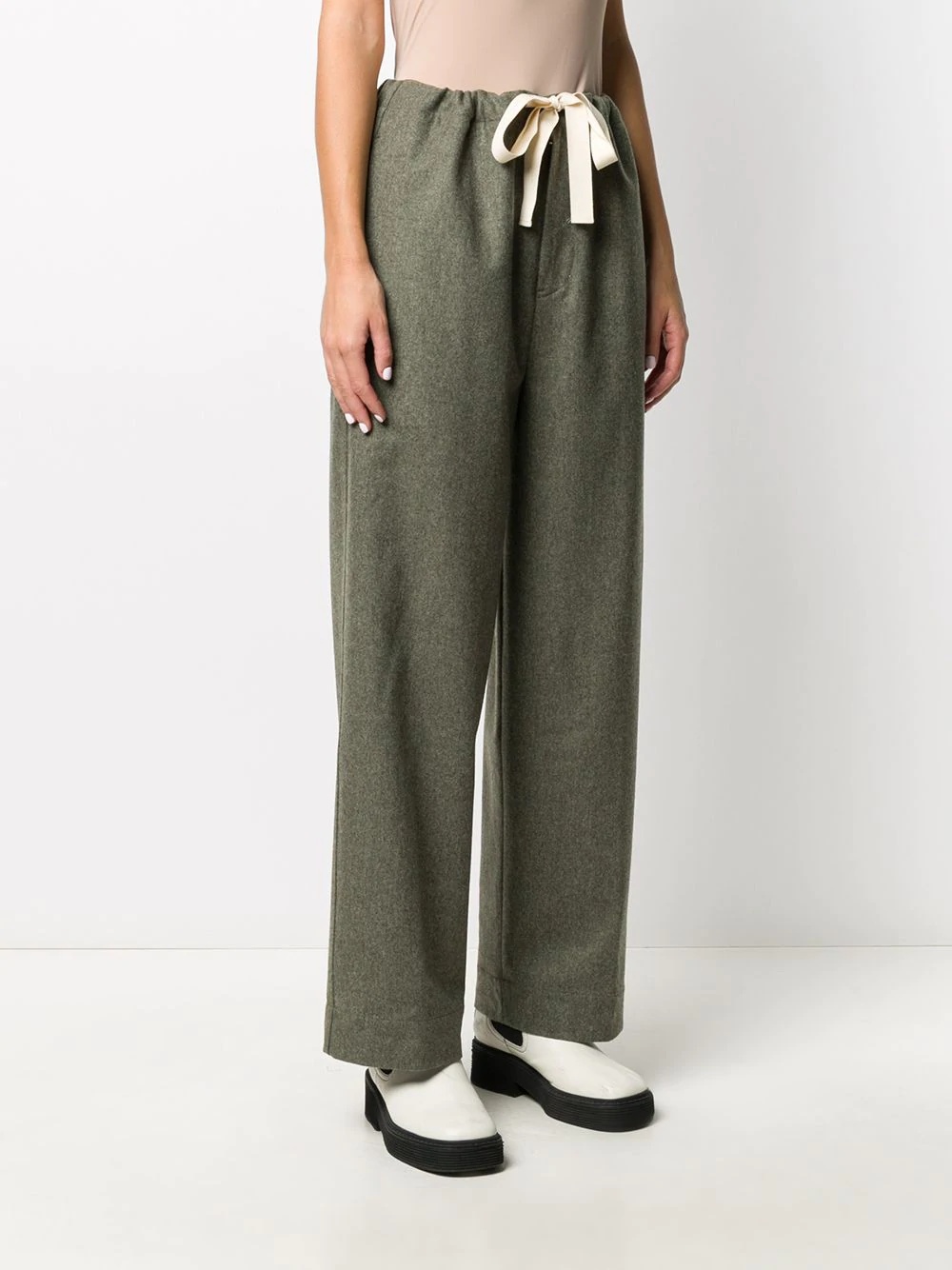 drawstring straight-leg trousers - 3