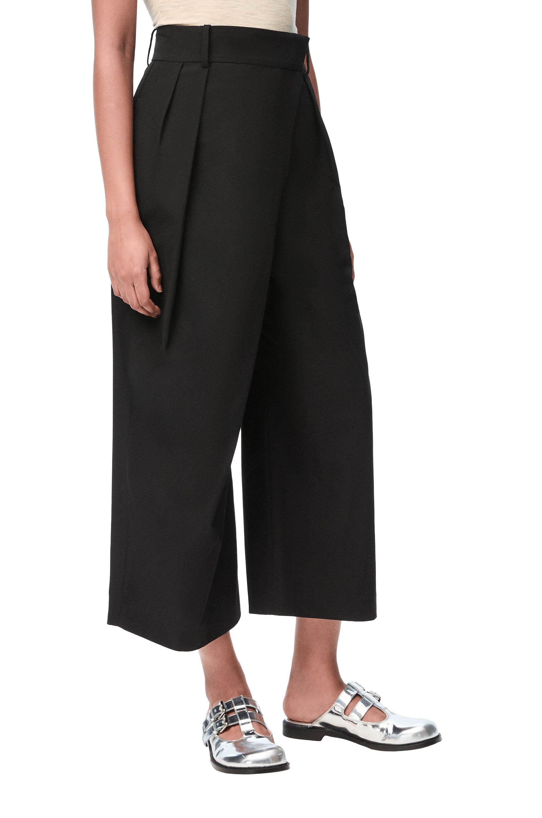 Cropped wrap trousers in cotton - 3