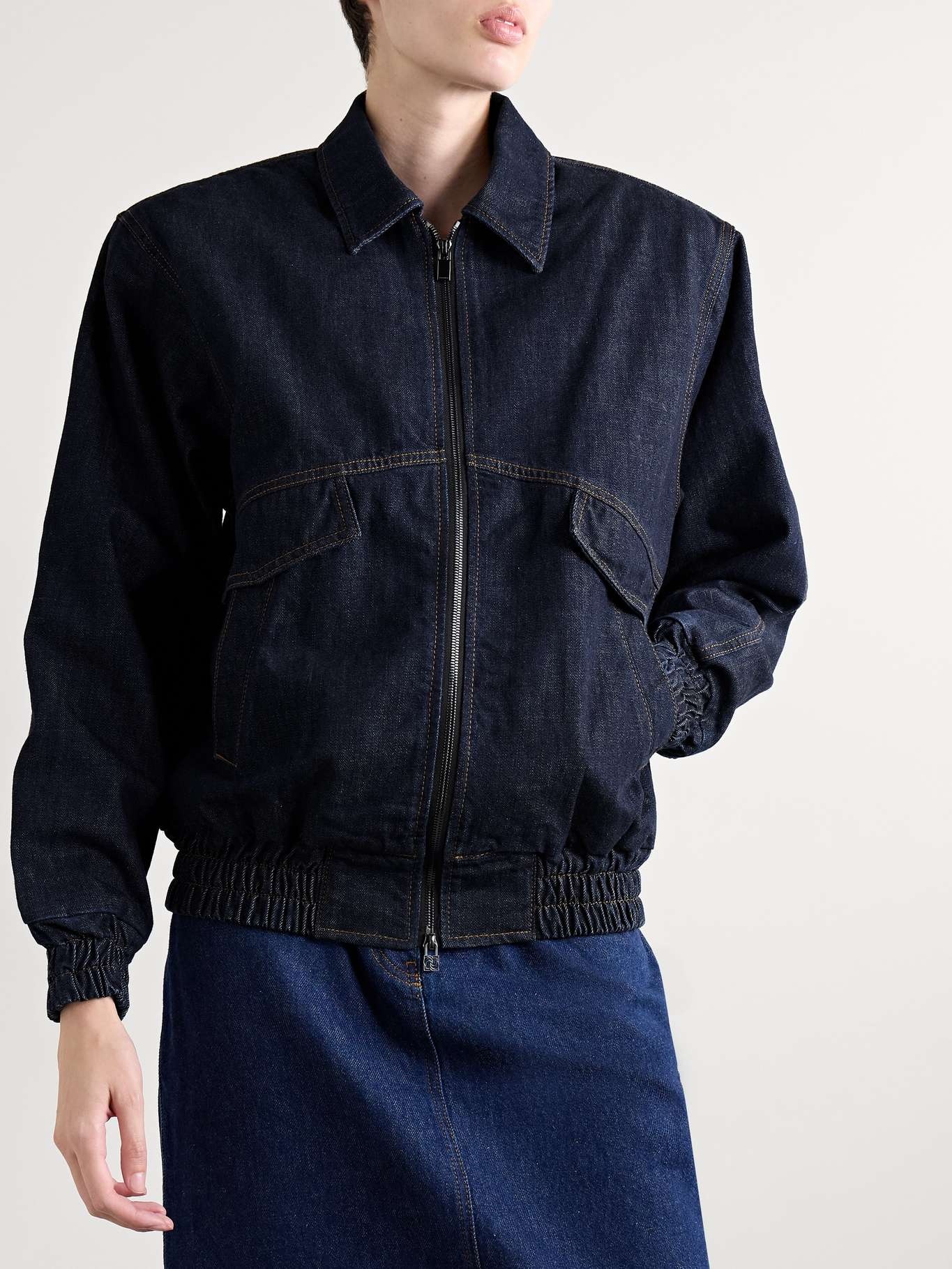 Denim bomber  jacket Blue - 3