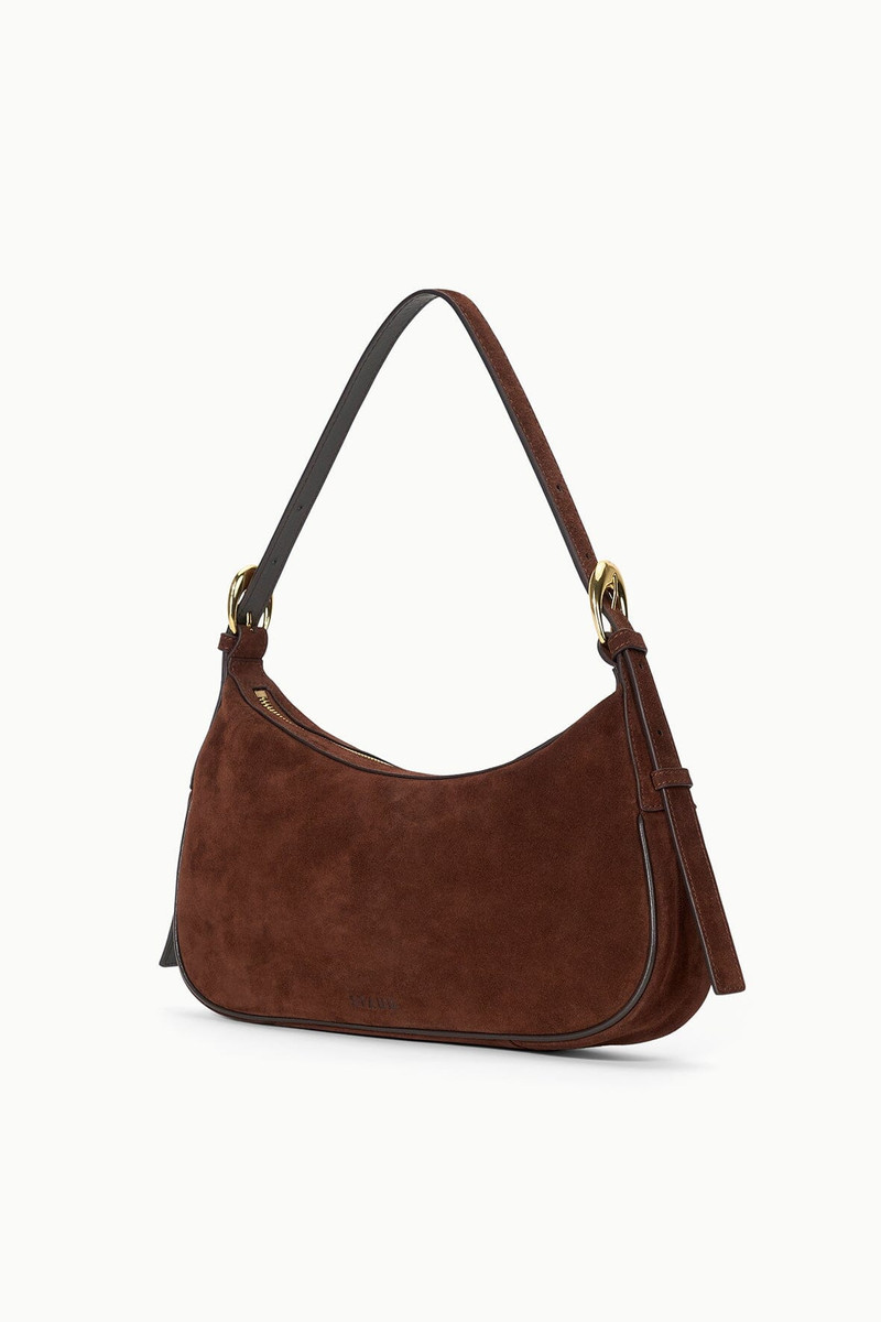 STAUD PINE SHOULDER BAG MAHOGANY SUEDE 3