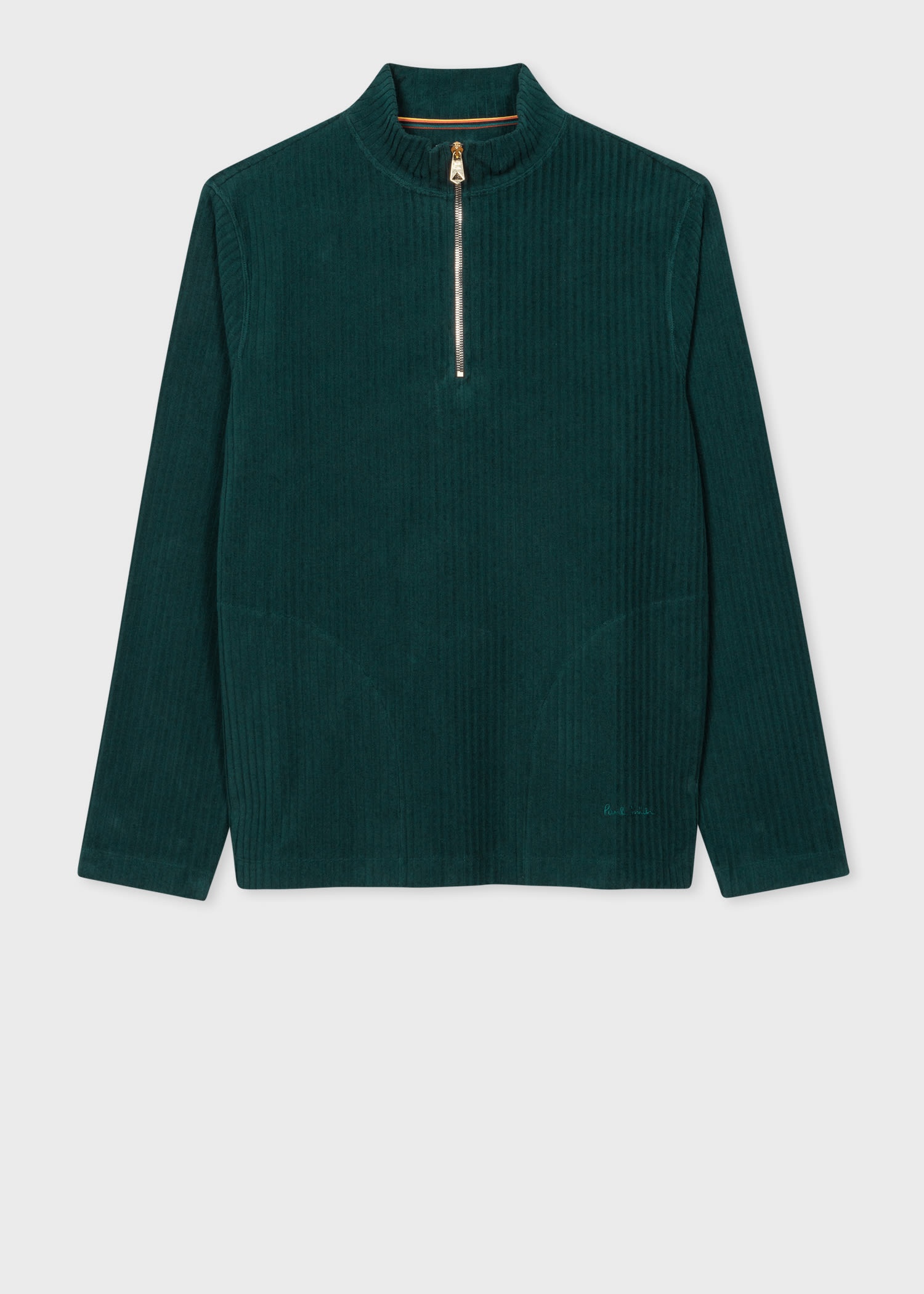 Brushed Cotton Zip-Neck Sweatshirt - 1
