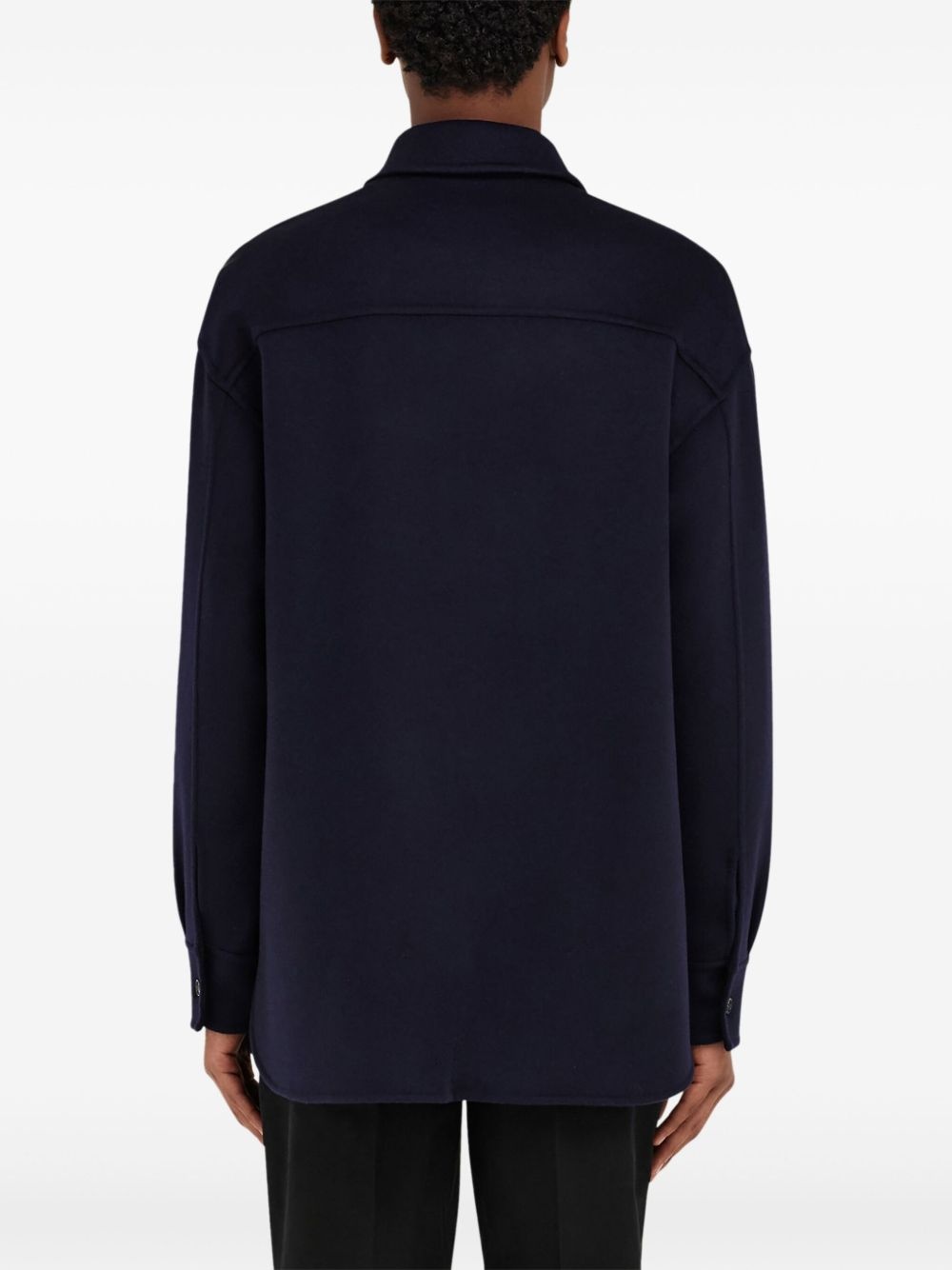 logo-plaque shirt jacket - 4